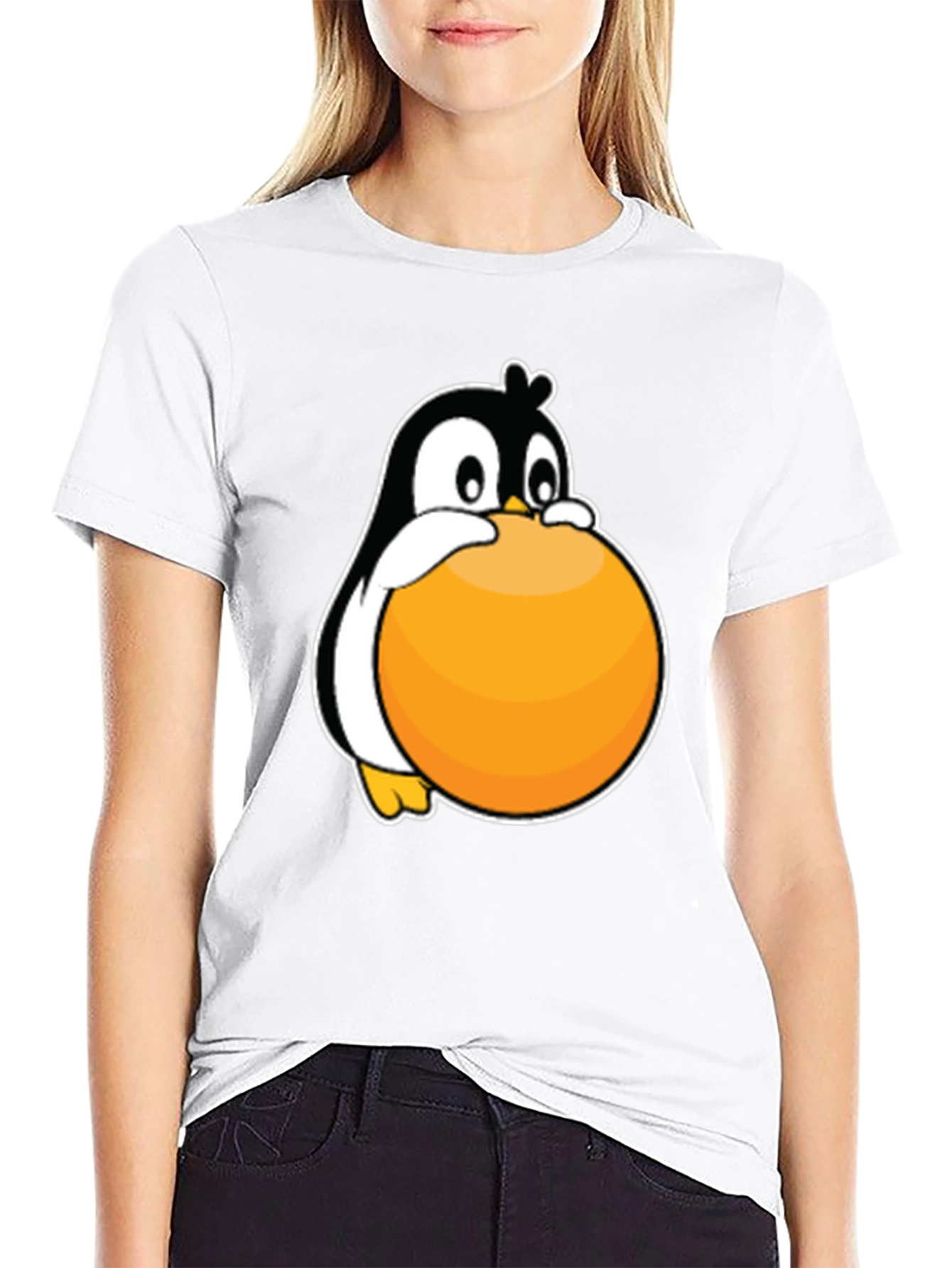 Penguin Hugging Ball Graphic Tee