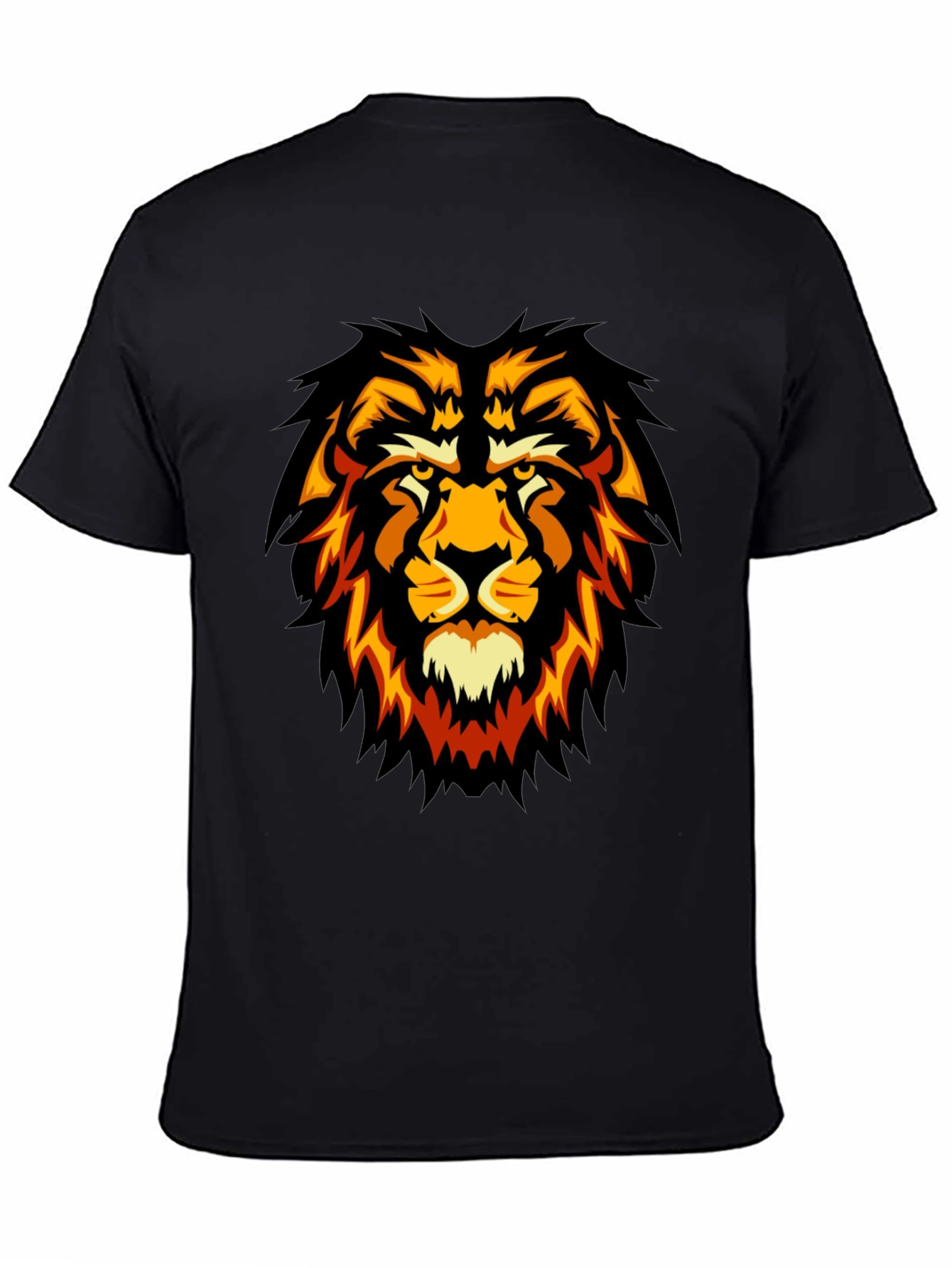 Lion Graphic Black T-Shirt - Fierce Style