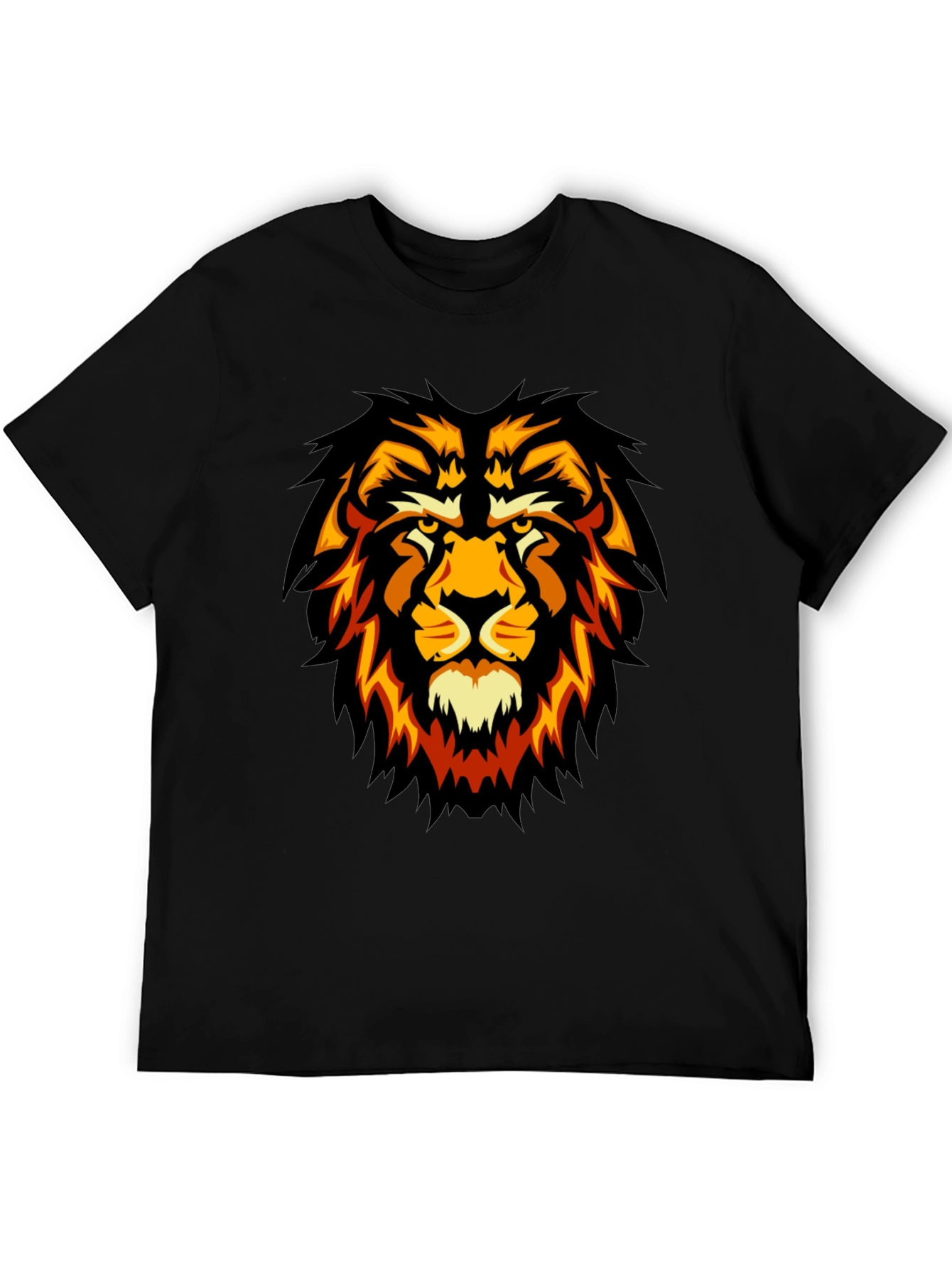 Lion Graphic Black T-Shirt - Fierce Style