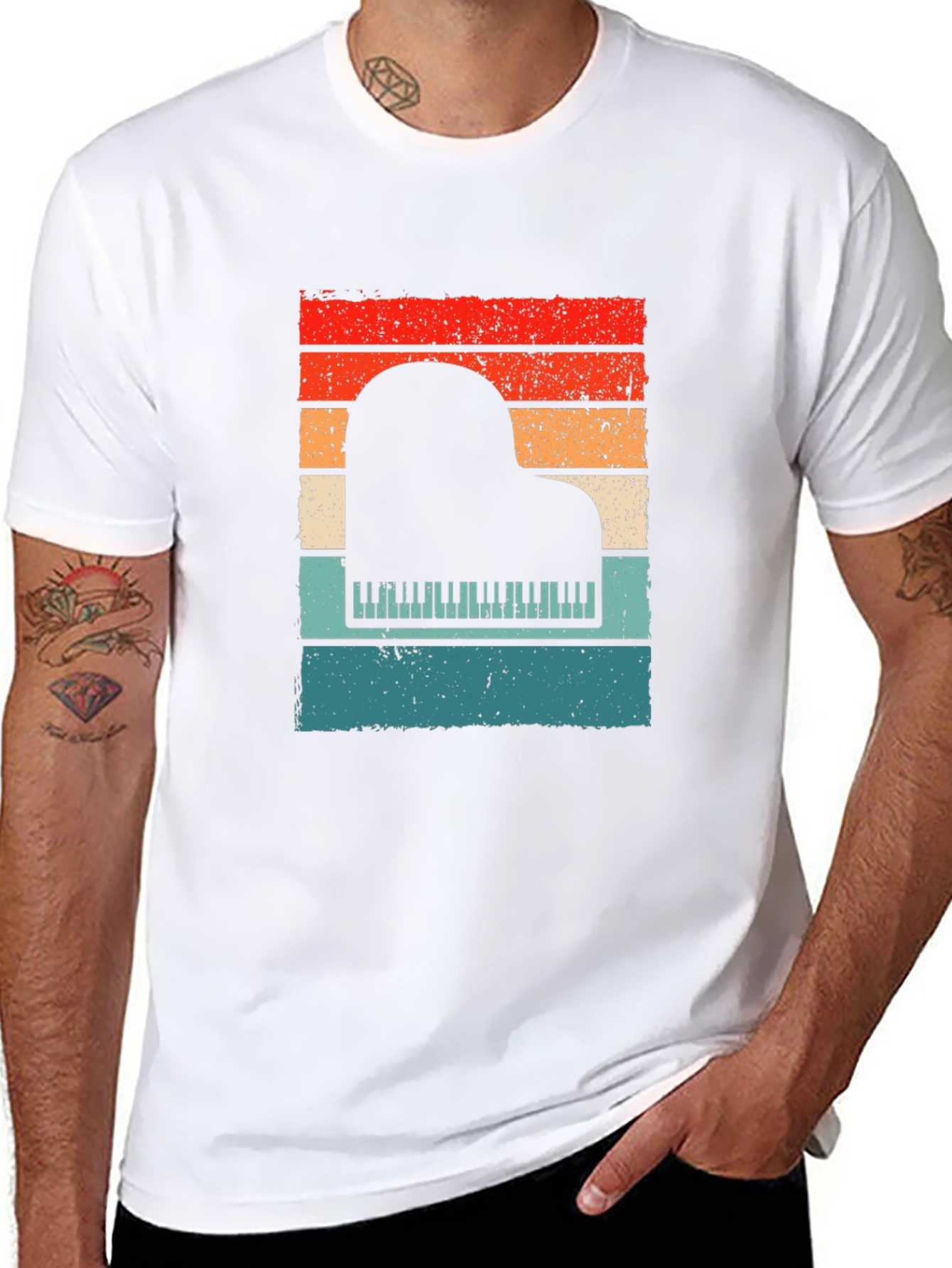 Retro Piano Sunset T-Shirt