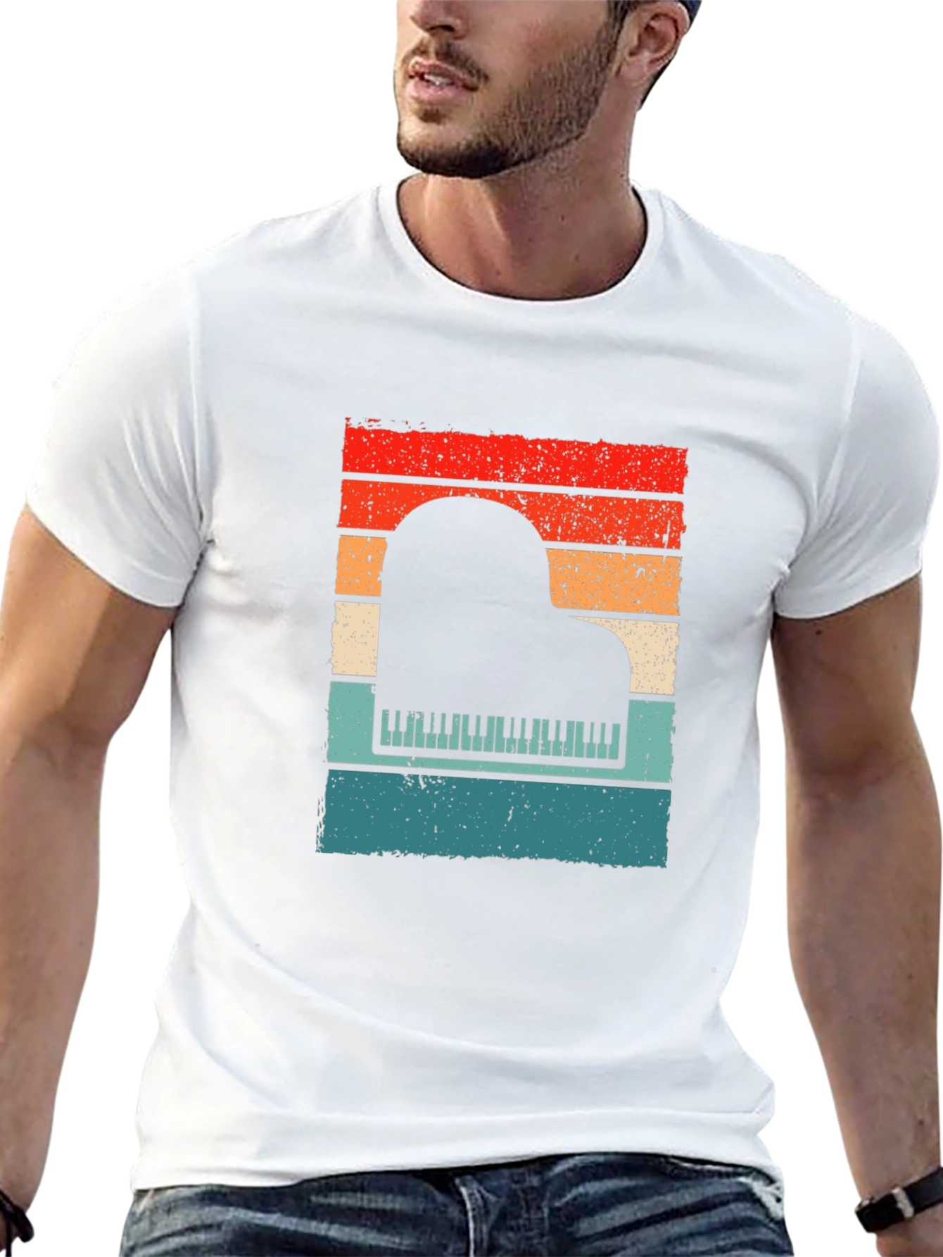 Retro Piano Sunset T-Shirt