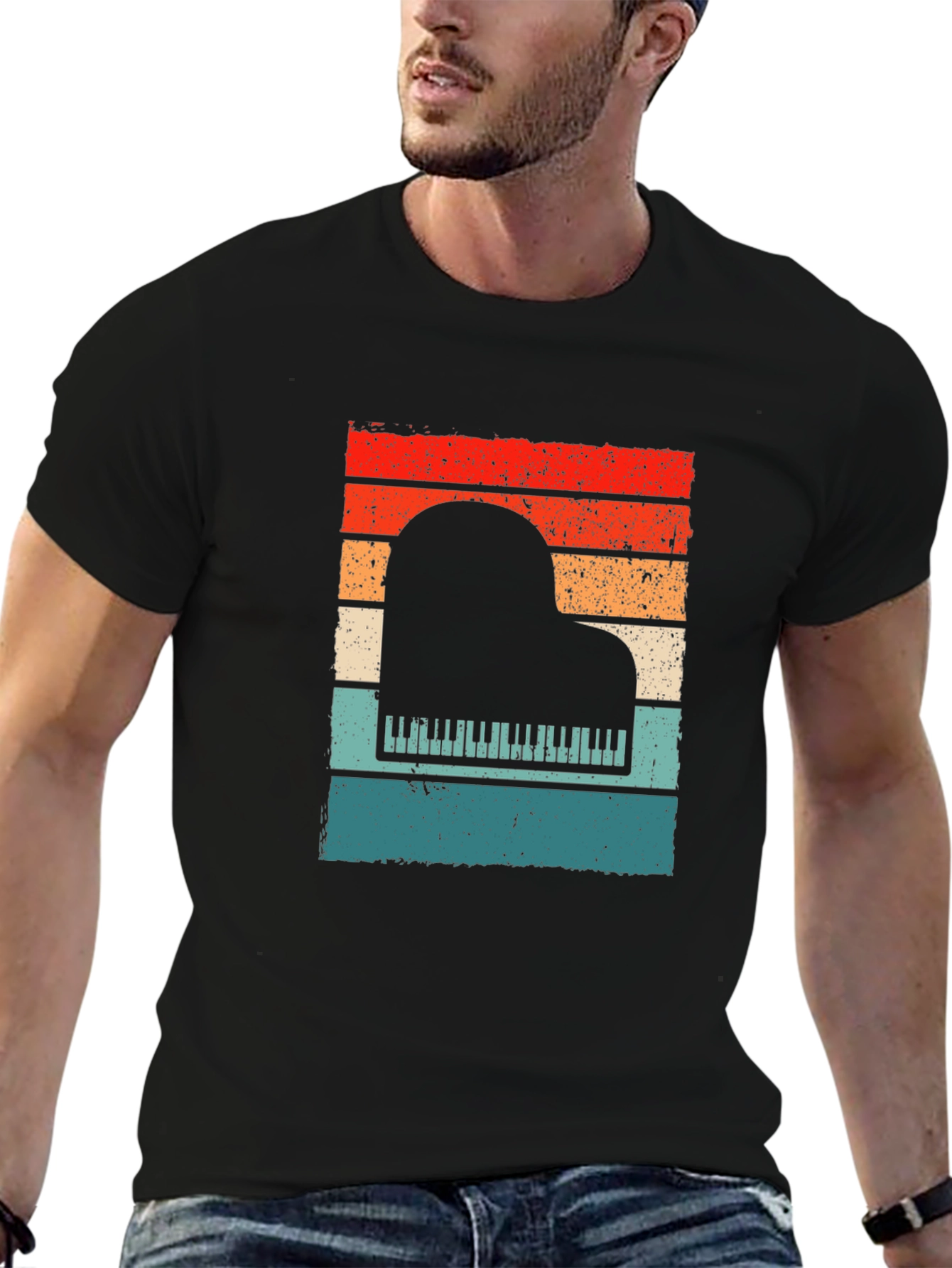 Retro Piano Sunset T-Shirt