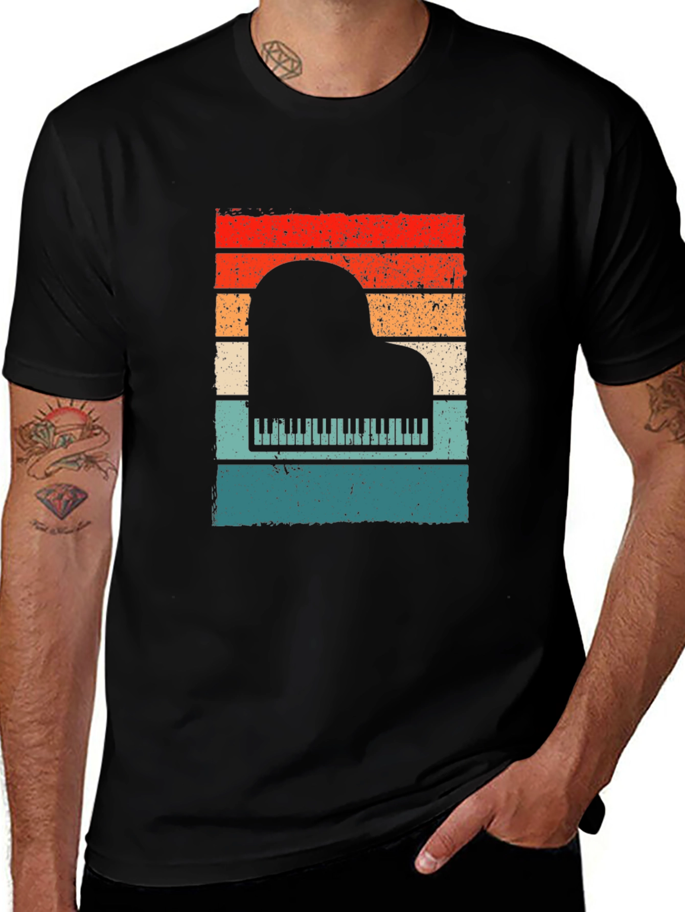 Retro Piano Sunset T-Shirt