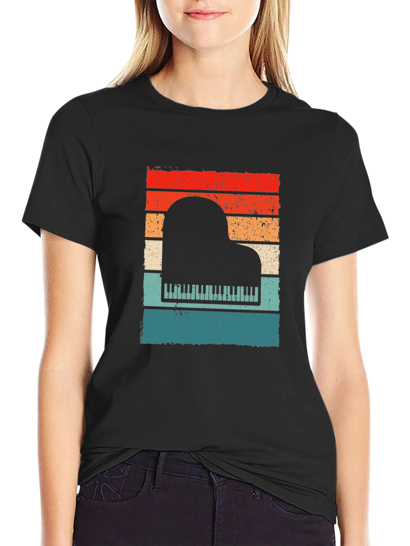 Retro Piano Sunset T-Shirt