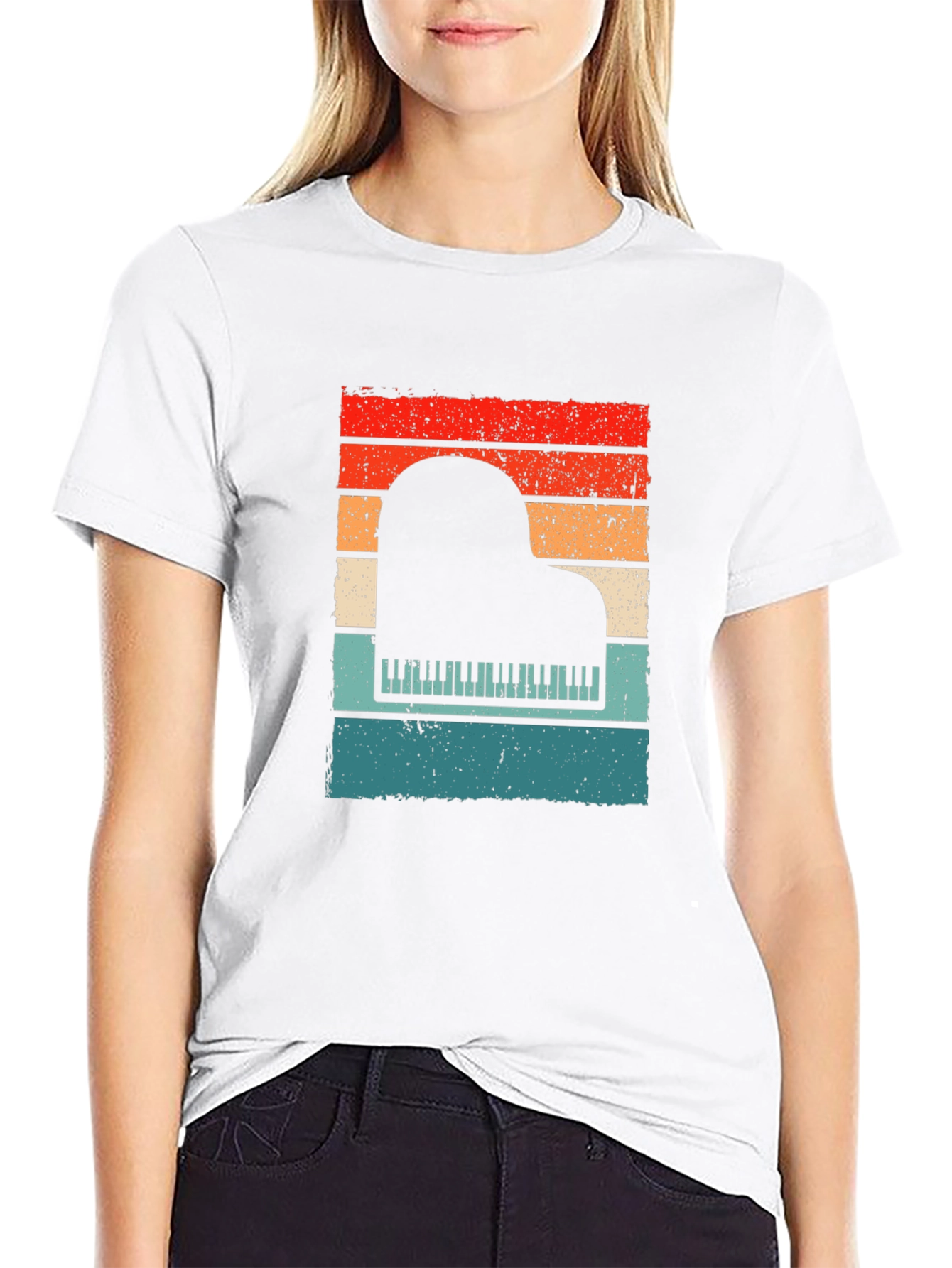 Retro Piano Sunset T-Shirt