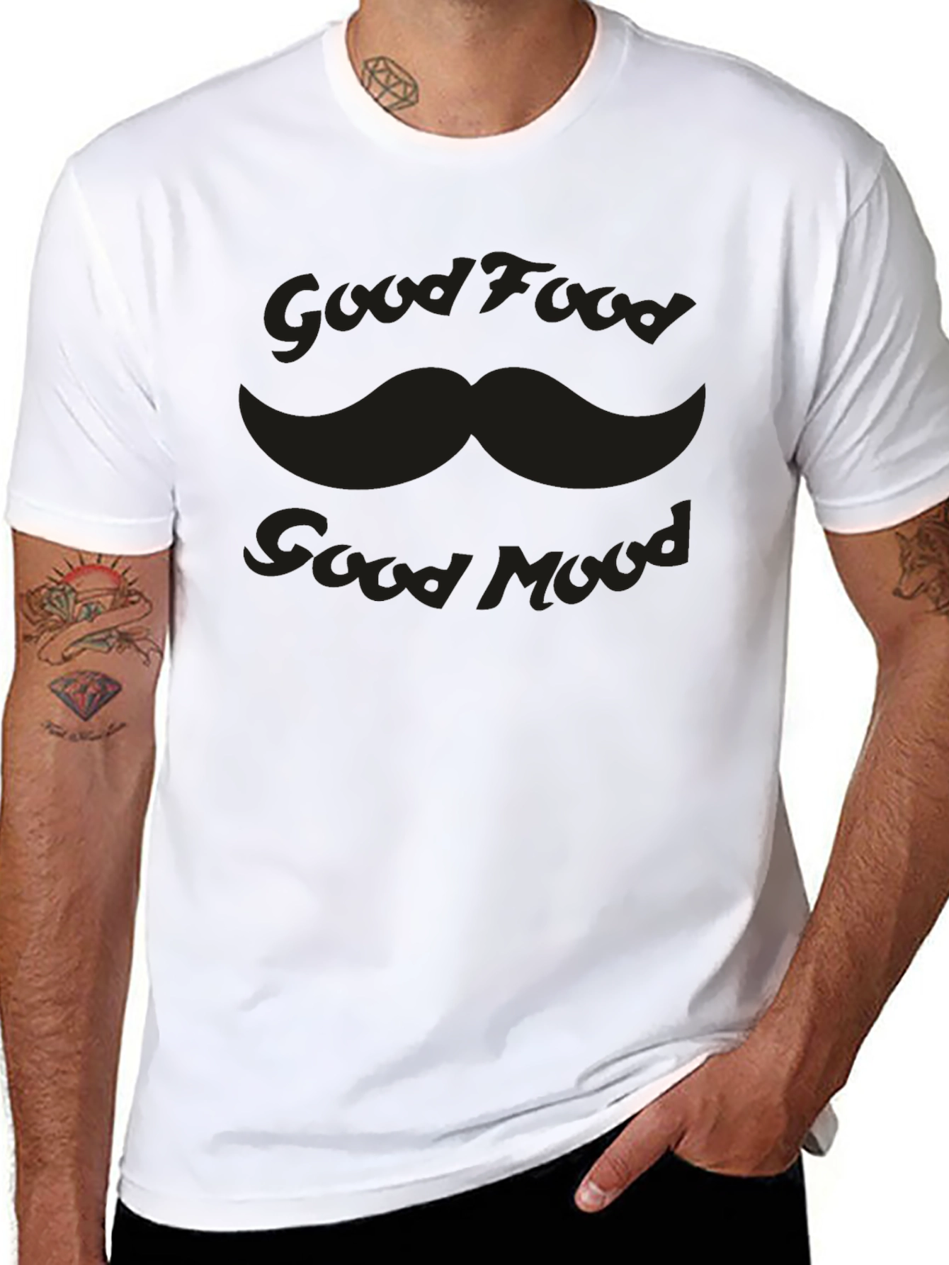 Good Food Good Mood Graphic Tee - Black