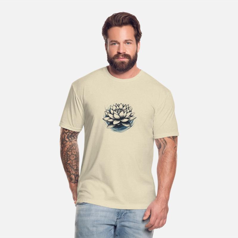 Modern Lotus Flower with Brushstroke Effect 3