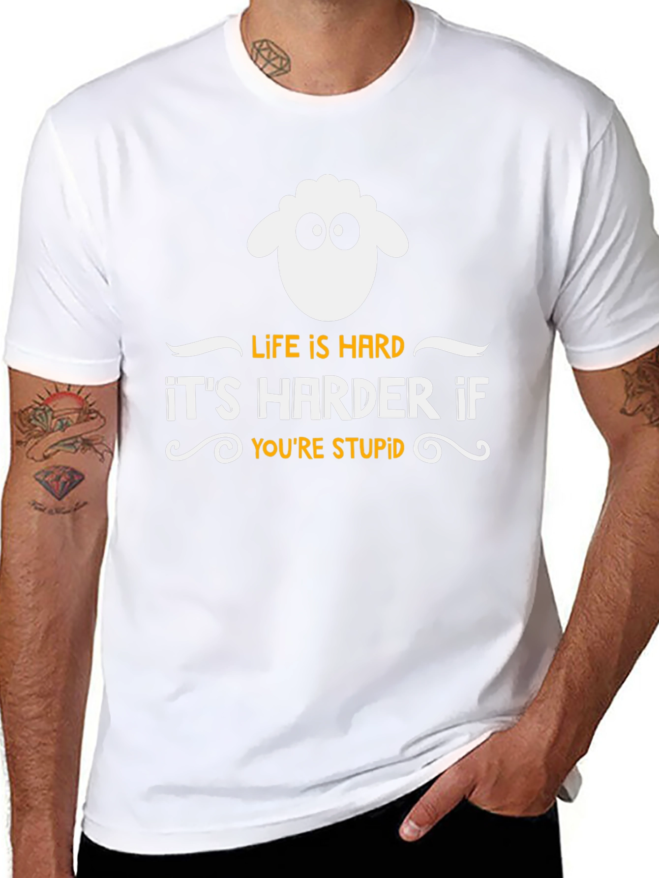 Life is Hard Sheep T-Shirt - Funny Slogan Tee