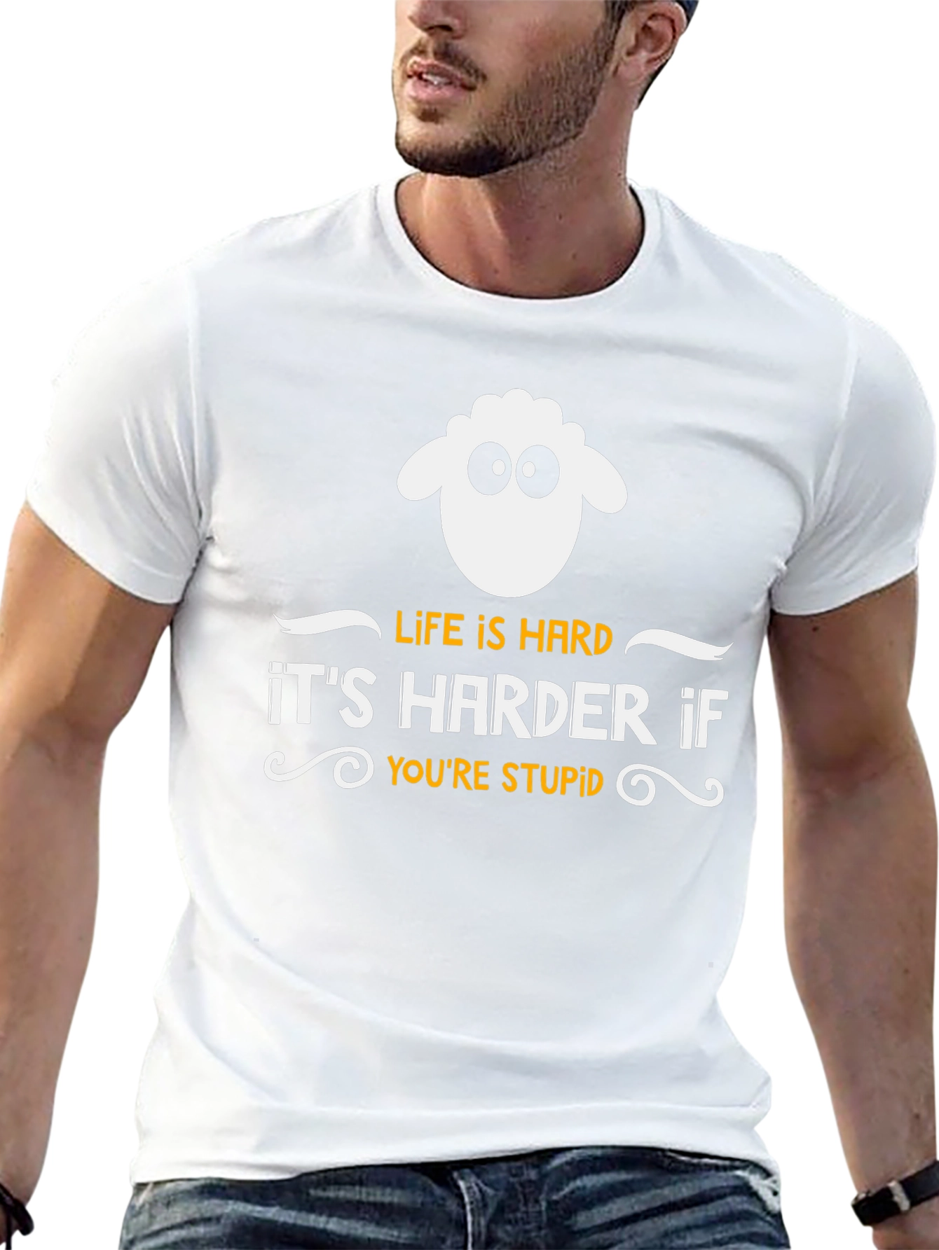 Life is Hard Sheep T-Shirt - Funny Slogan Tee