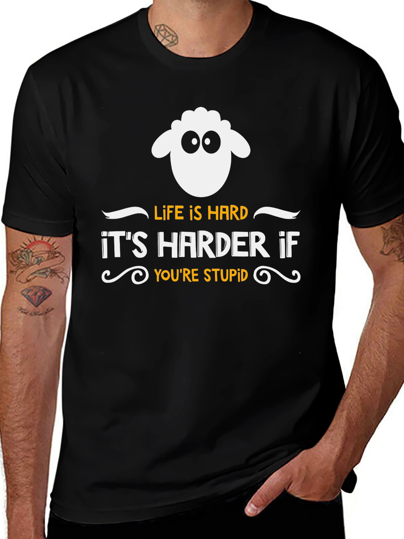 Life is Hard Sheep T-Shirt - Funny Slogan Tee