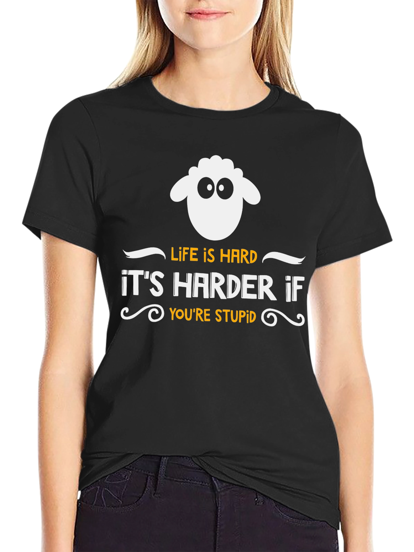 Life is Hard Sheep T-Shirt - Funny Slogan Tee