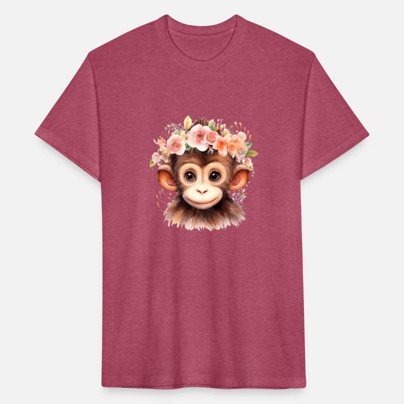 Monkey Chimpanzee Jungle Animal Boho Floral Ape
