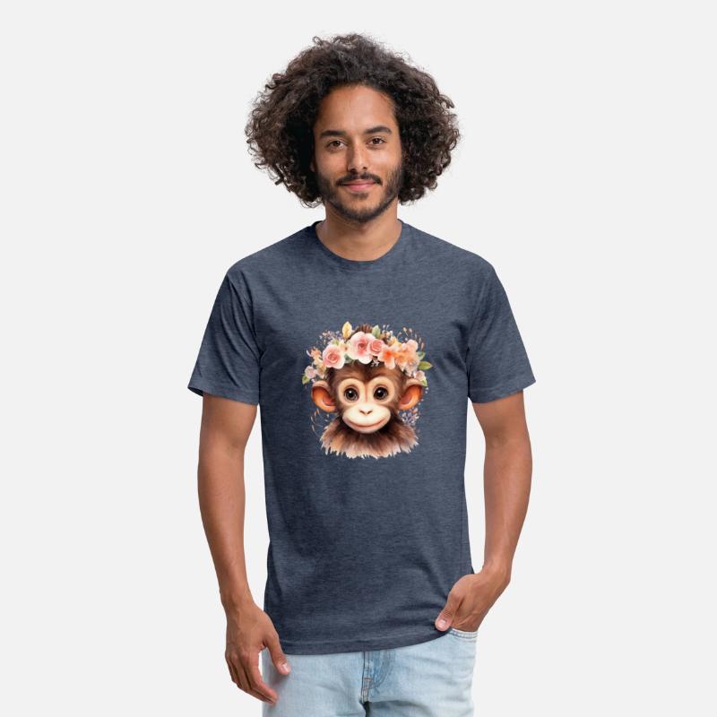 Monkey Chimpanzee Jungle Animal Boho Floral Ape