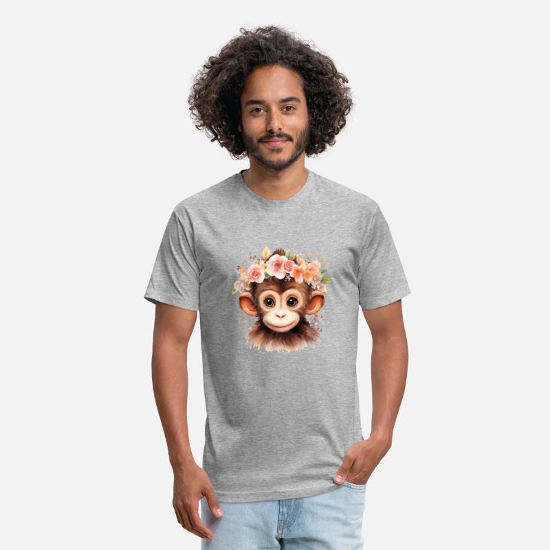 Monkey Chimpanzee Jungle Animal Boho Floral Ape