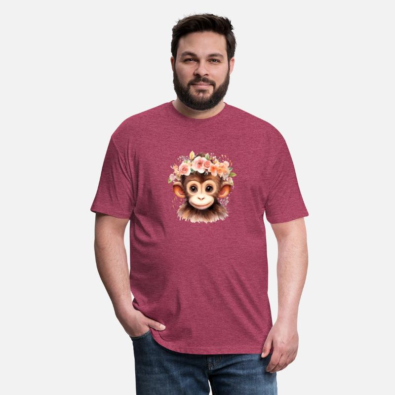 Monkey Chimpanzee Jungle Animal Boho Floral Ape