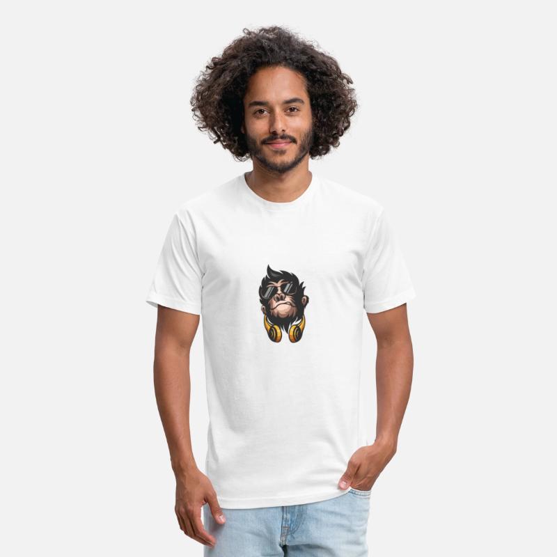 monkey with earphone
