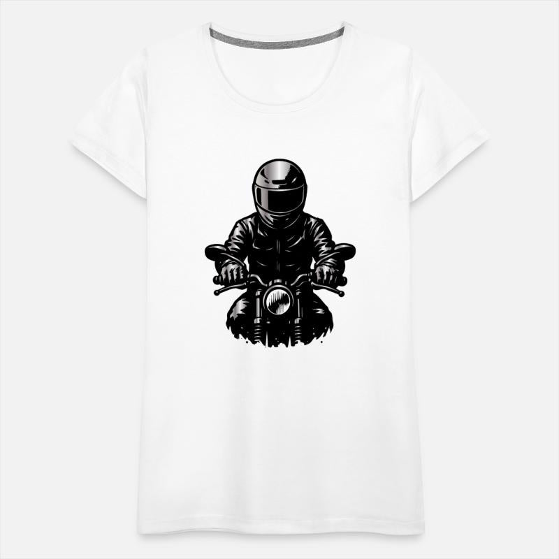Motorcyclist in Helmet - Front View Illustration