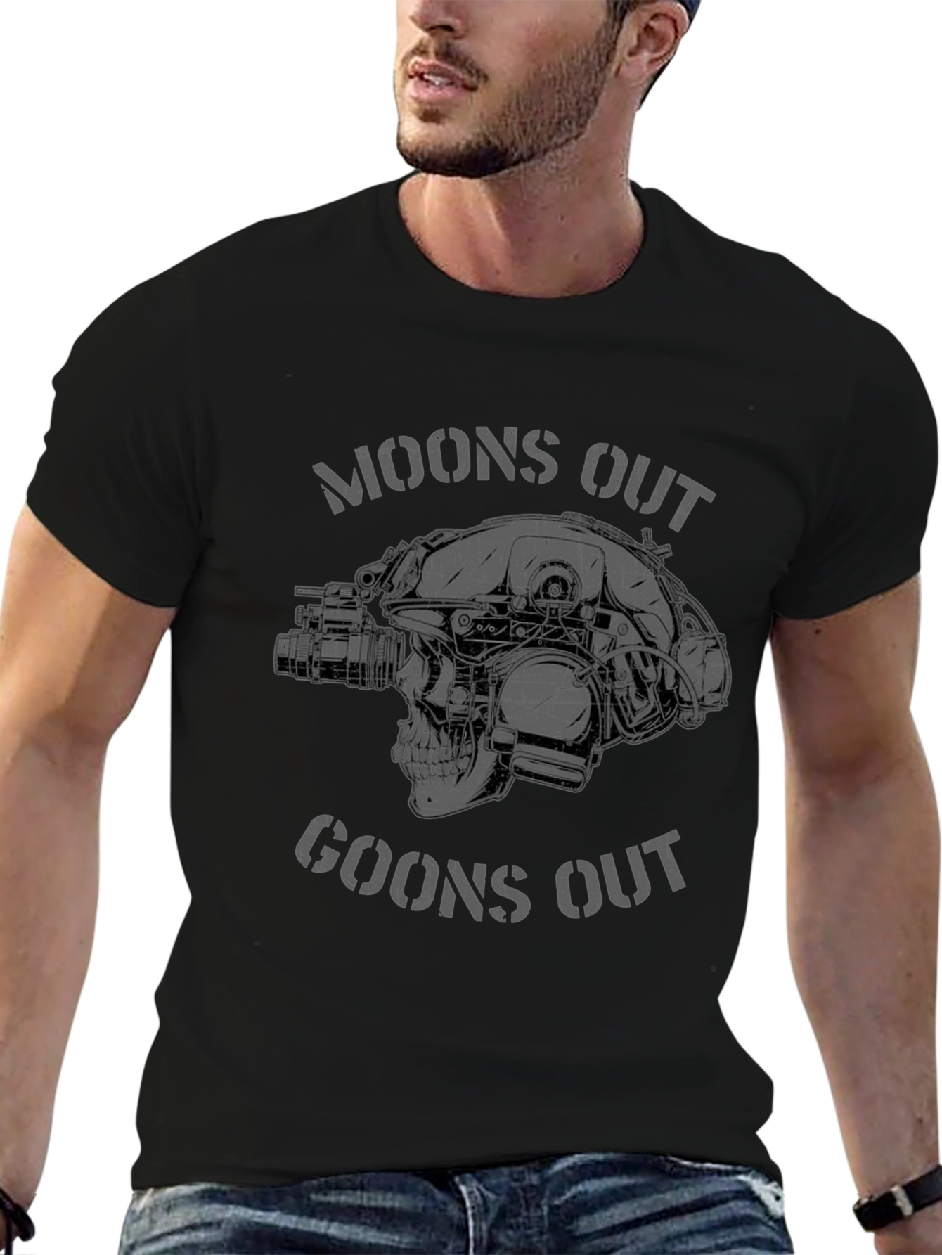 Moons Out Goons Out Skull Graphic Tee
