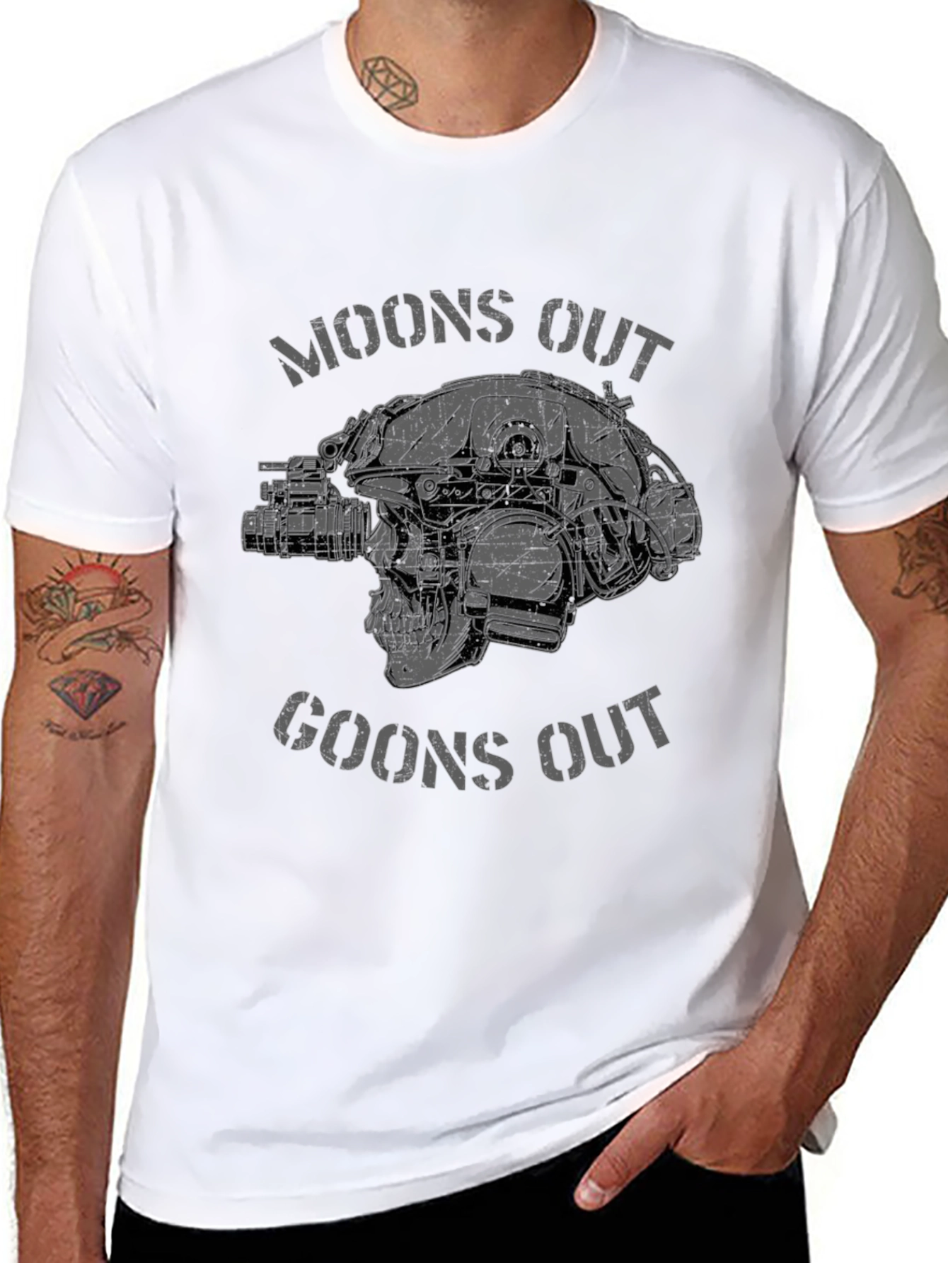 Moons Out Goons Out Skull Graphic Tee