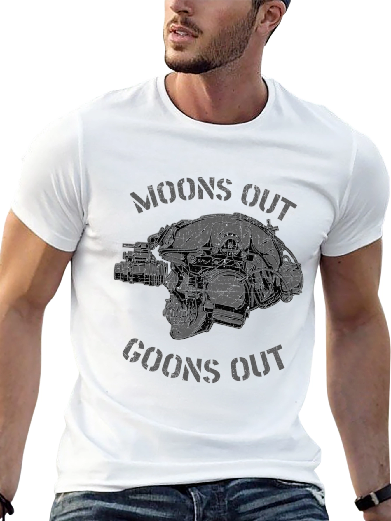 Moons Out Goons Out Skull Graphic Tee