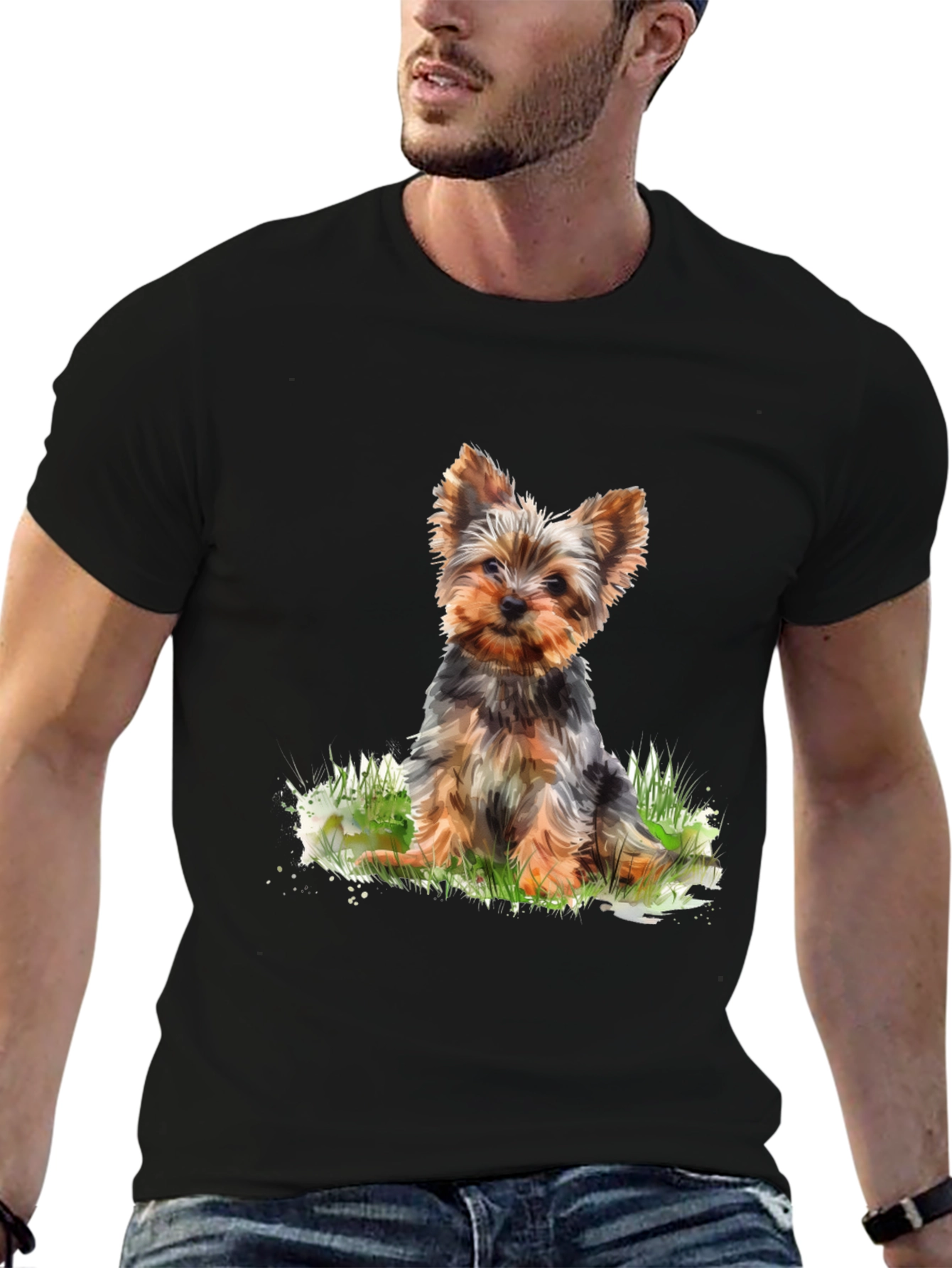 Yorkie Dog Print T-Shirt - Cute Puppy Tee