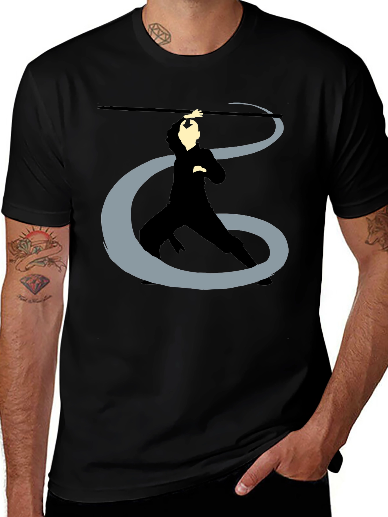 Avatar Aang T-Shirt - Black Graphic Print