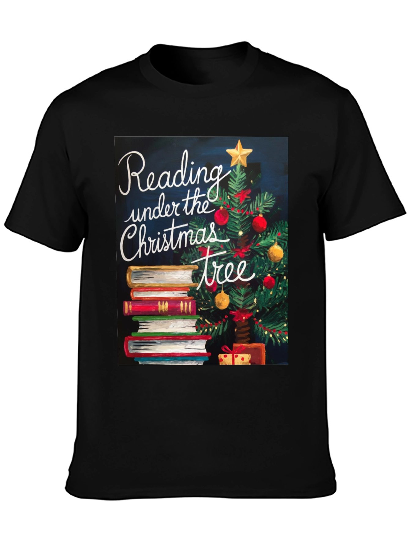 Reading Under the Christmas Tree Graphic Tee