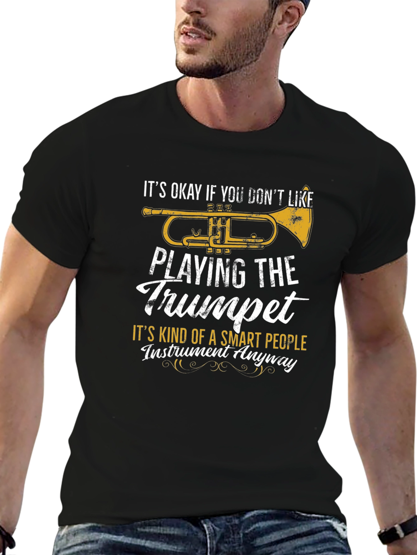 Trumpet Player Graphic T-Shirt Funny Musician Tee