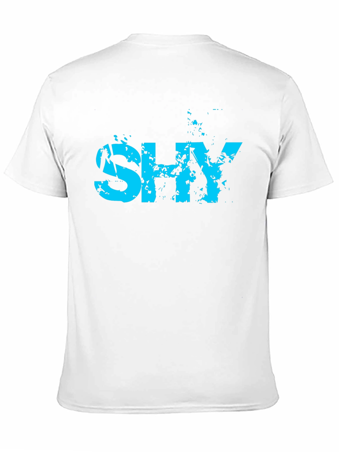 Mens Shy Graphic T-Shirt - Edgy Blue Print
