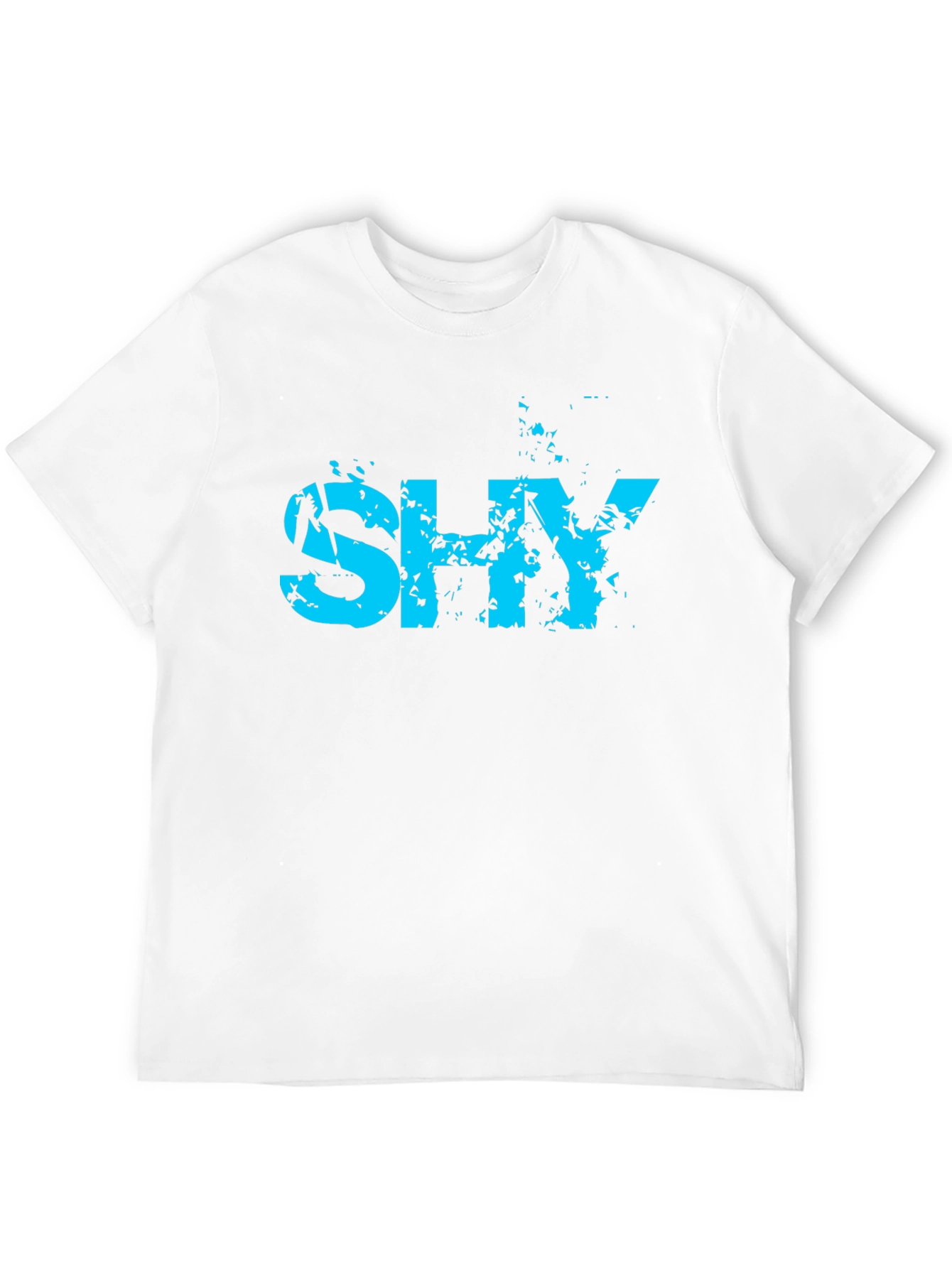 Mens Shy Graphic T-Shirt - Edgy Blue Print