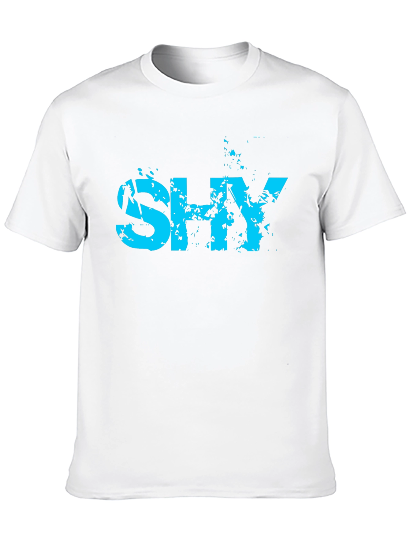 Mens Shy Graphic T-Shirt - Edgy Blue Print