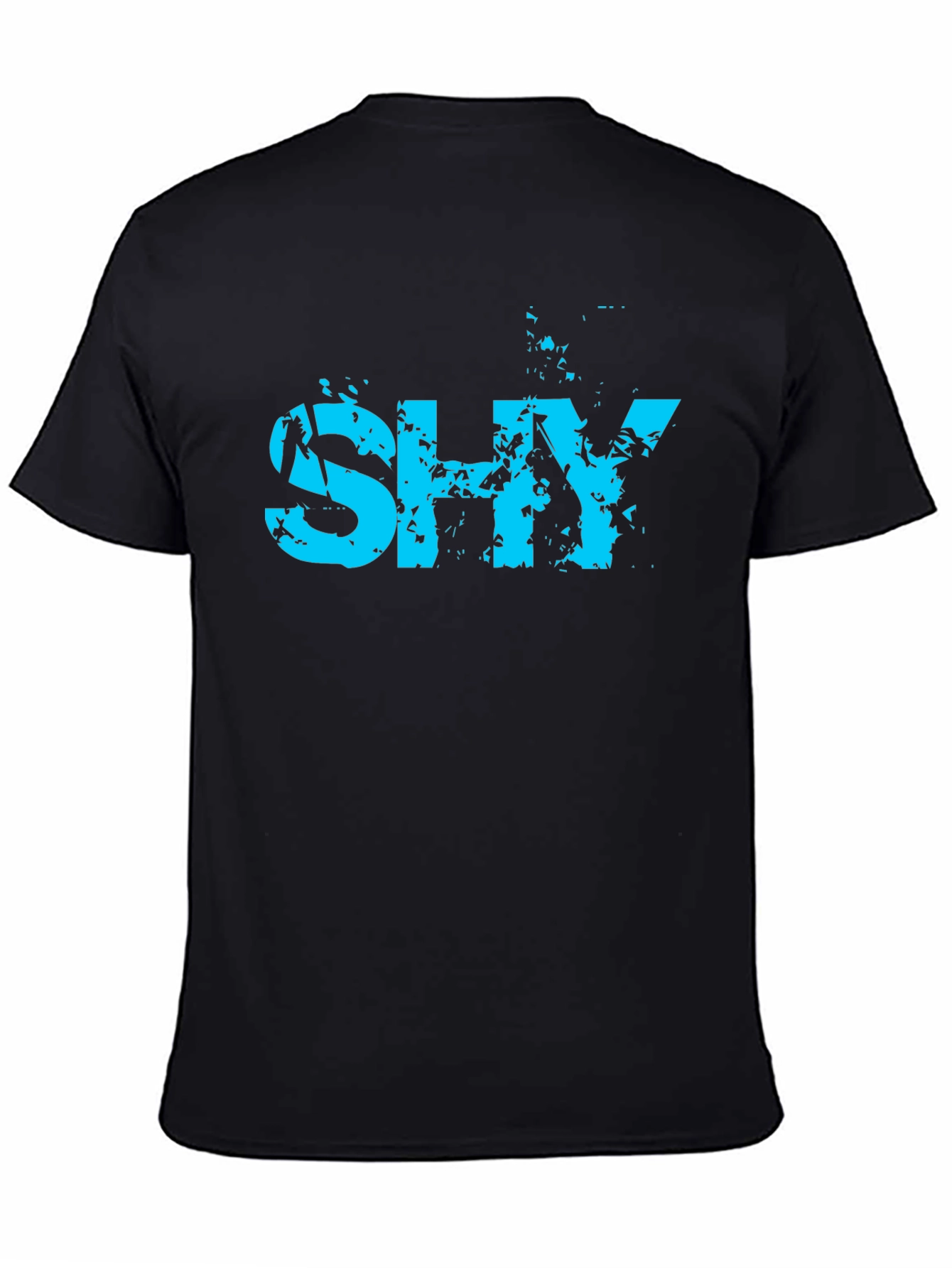 Mens Shy Graphic T-Shirt - Edgy Blue Print
