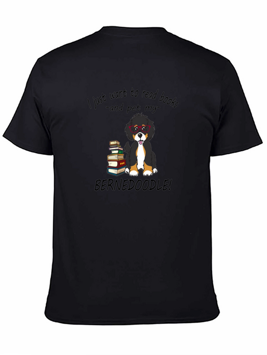Book Reading Bernedoodle Graphic Tee