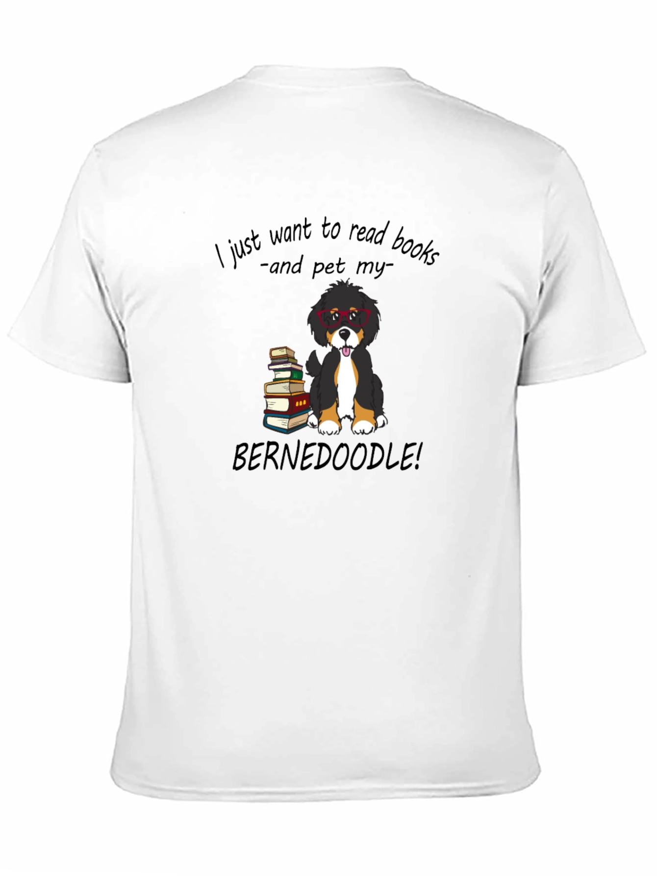 Book Reading Bernedoodle Graphic Tee