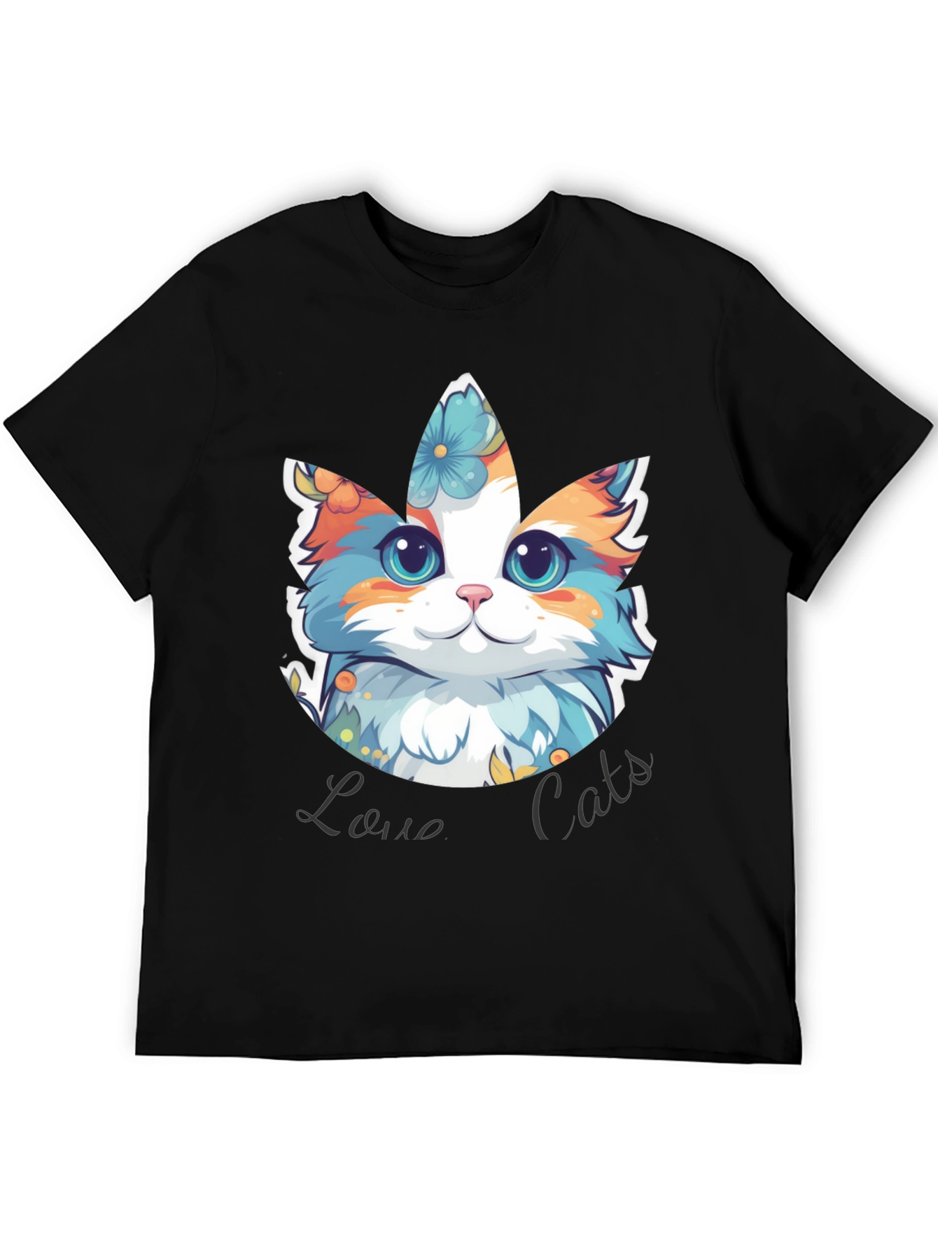 Love Cats T-Shirt - Floral Cat Design