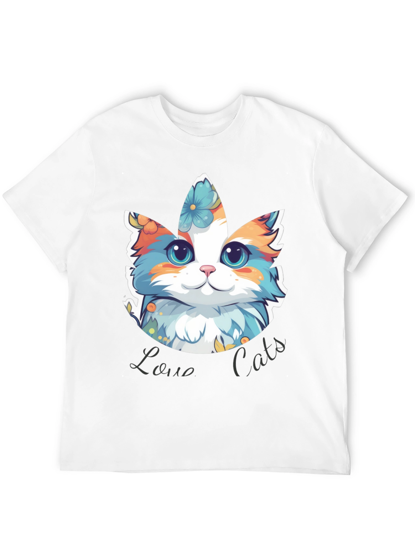 Love Cats T-Shirt - Floral Cat Design