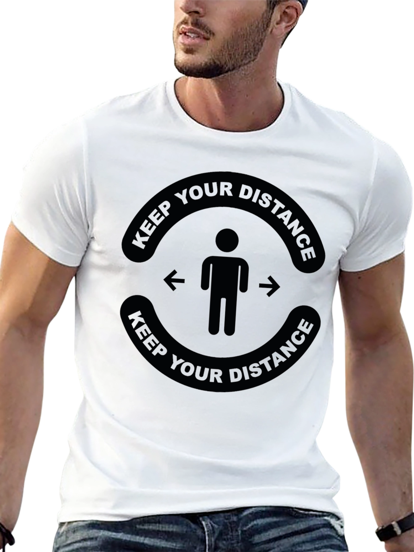 Keep Your Distance T-Shirt - Black Social Distancing Tee