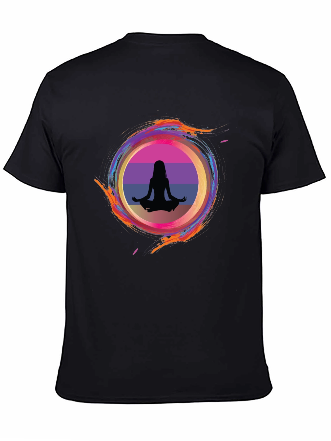 Zen Circle Graphic Tee - Relaxed Fit Black T-Shirt