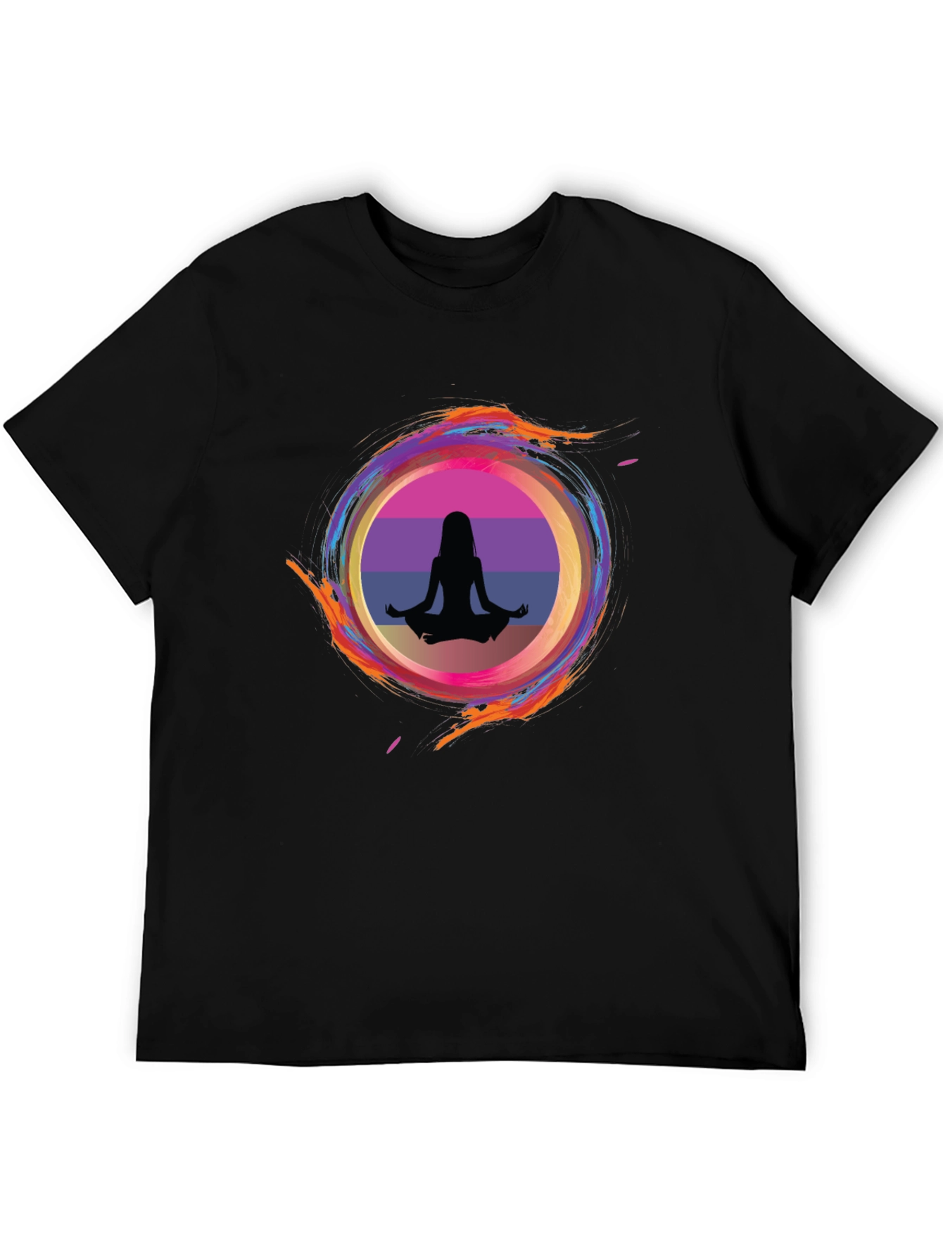 Zen Circle Graphic Tee - Relaxed Fit Black T-Shirt