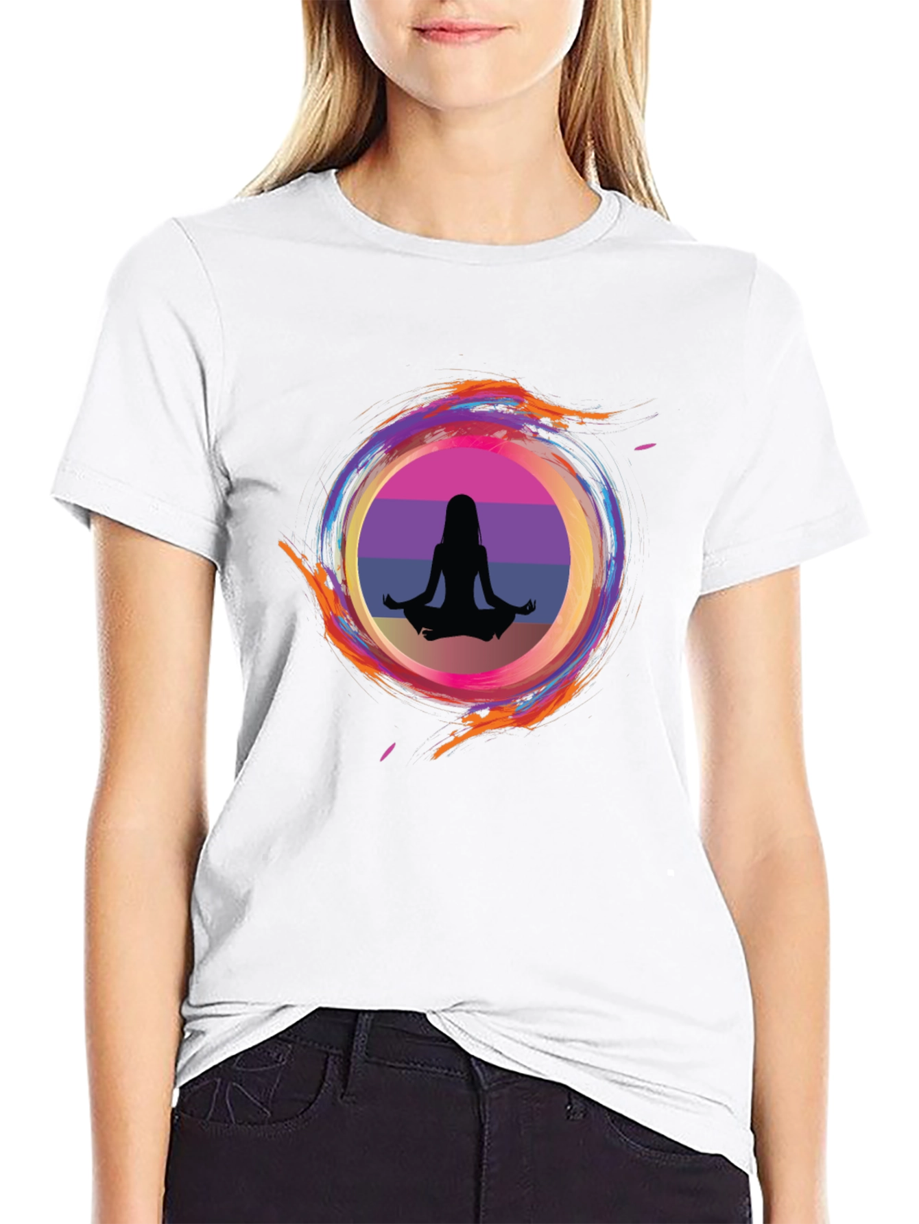 Zen Circle Graphic Tee - Relaxed Fit Black T-Shirt