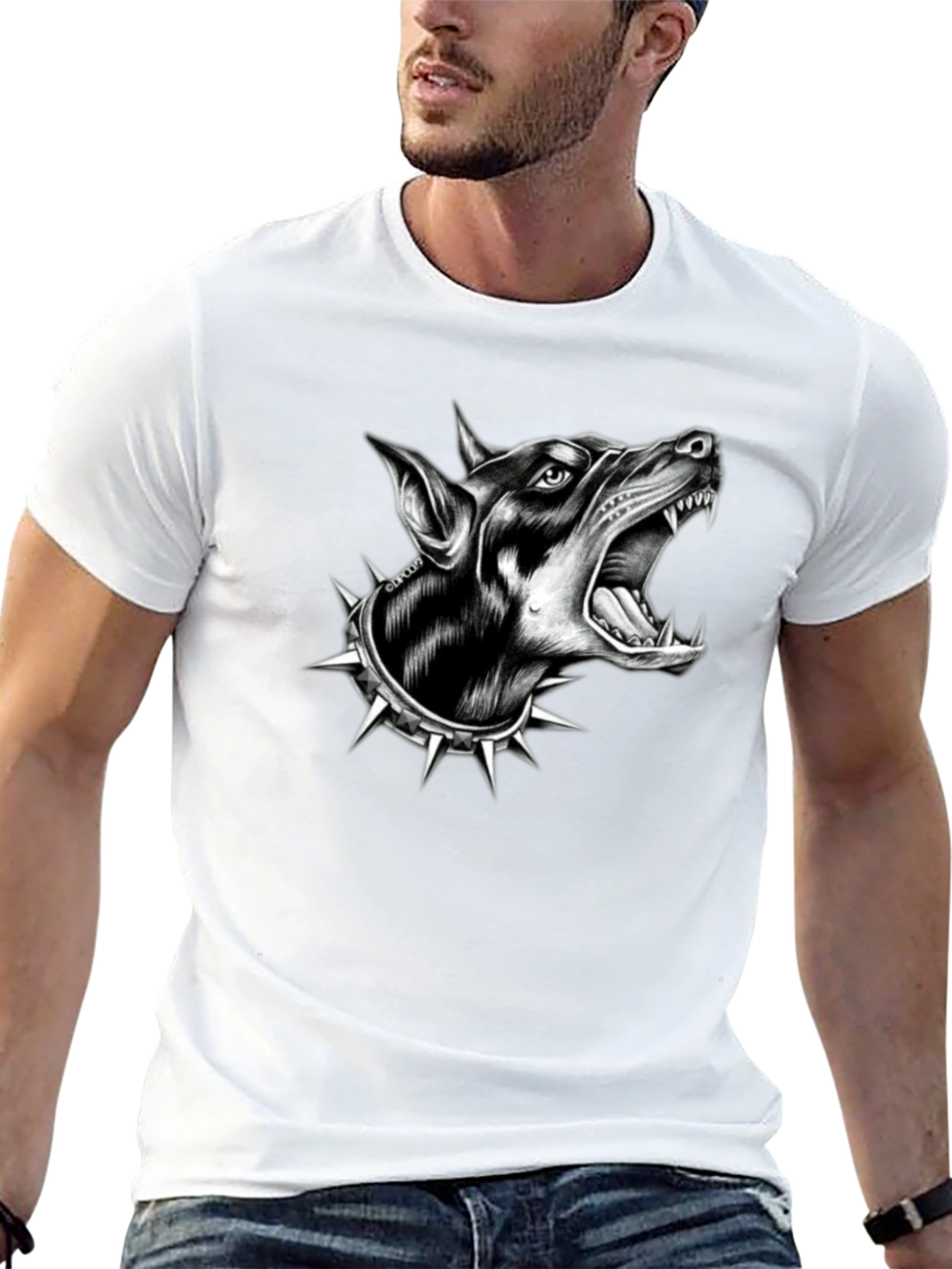 Dog Graphic T-Shirt - Edgy Canine Design