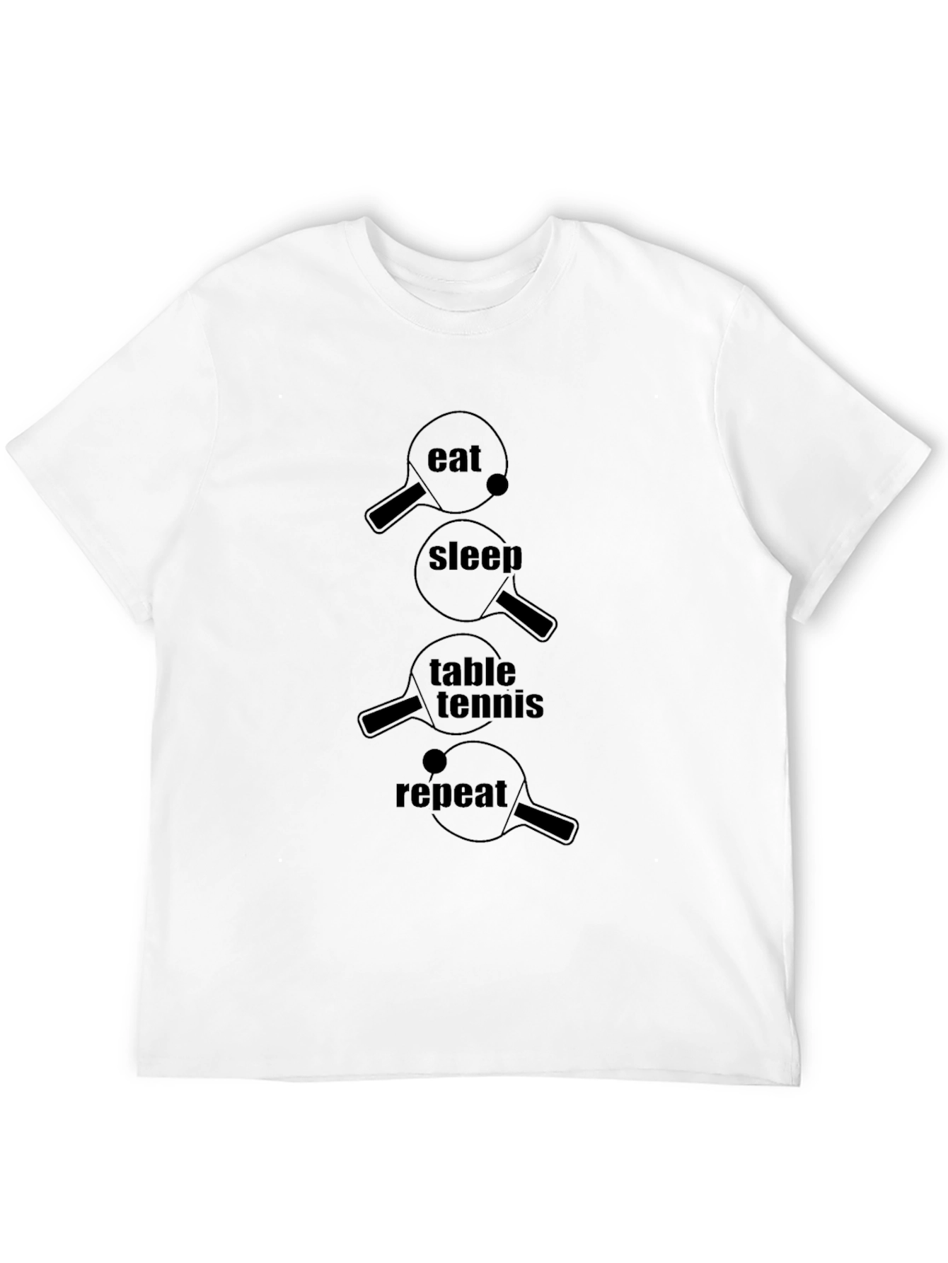 Eat Sleep Table Tennis Repeat Black Graphic Tee