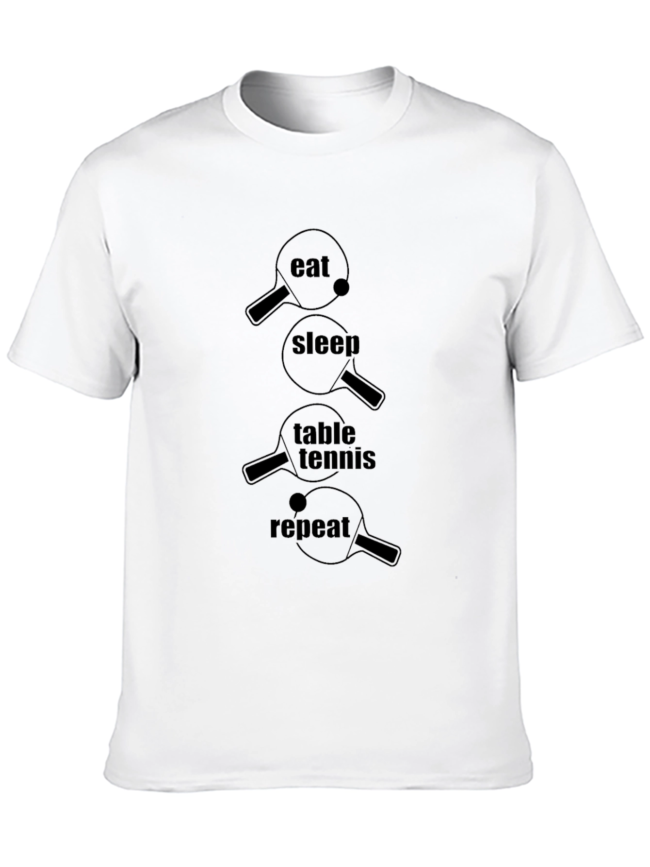 Eat Sleep Table Tennis Repeat Black Graphic Tee