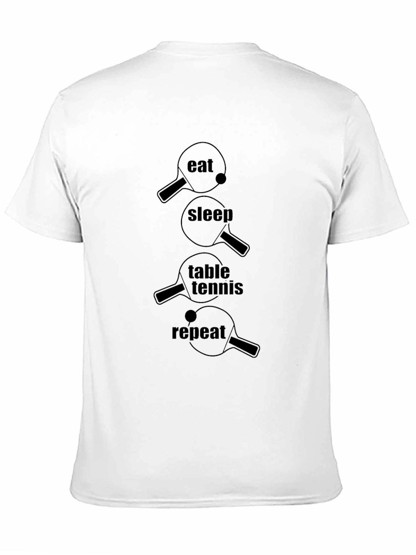 Eat Sleep Table Tennis Repeat Black Graphic Tee