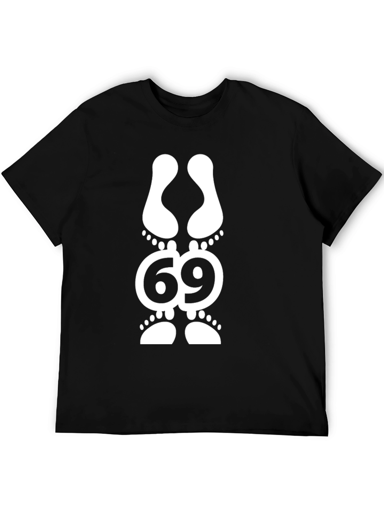 Funny 69 Footprint Graphic T-Shirt