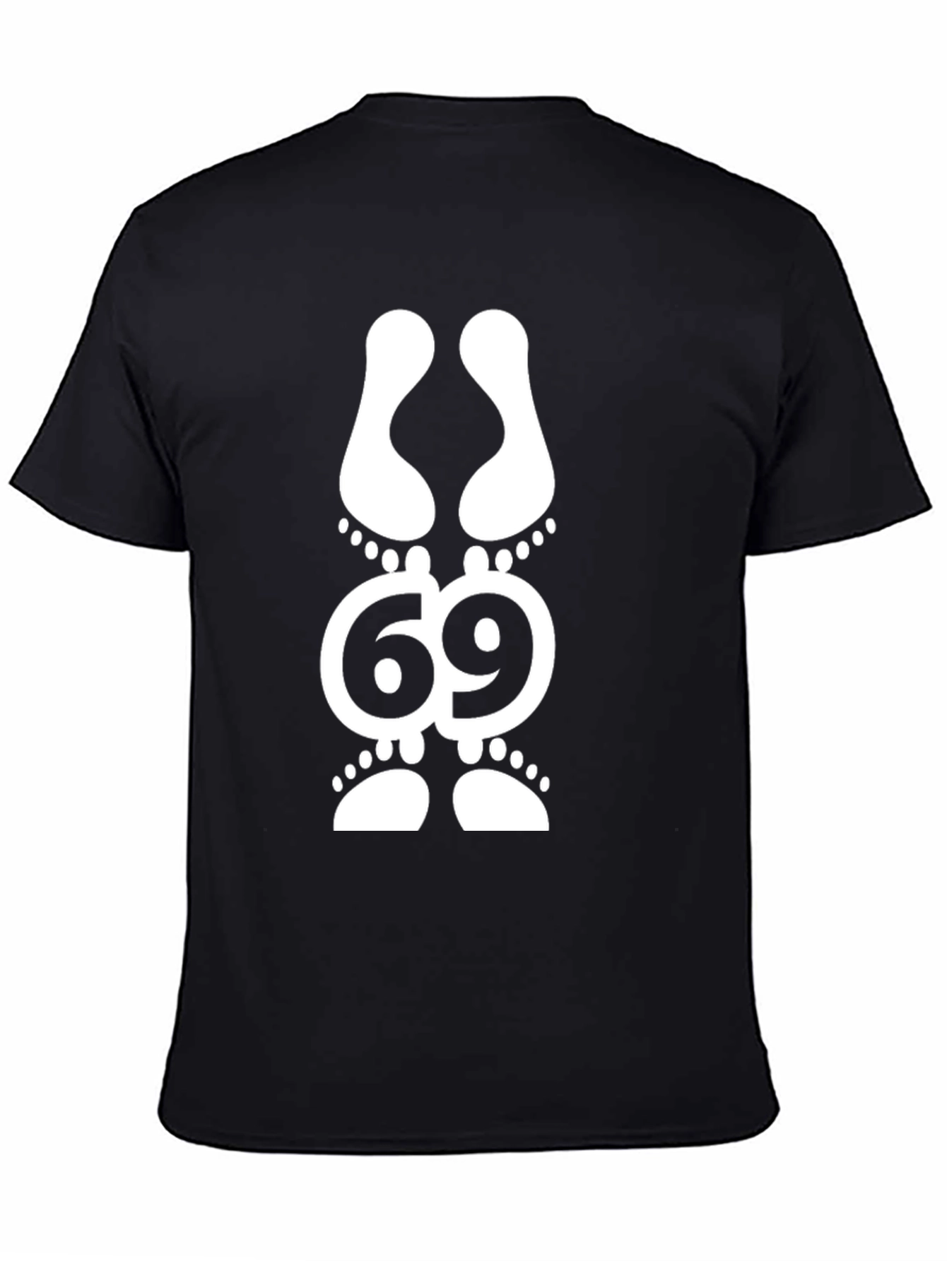 Funny 69 Footprint Graphic T-Shirt