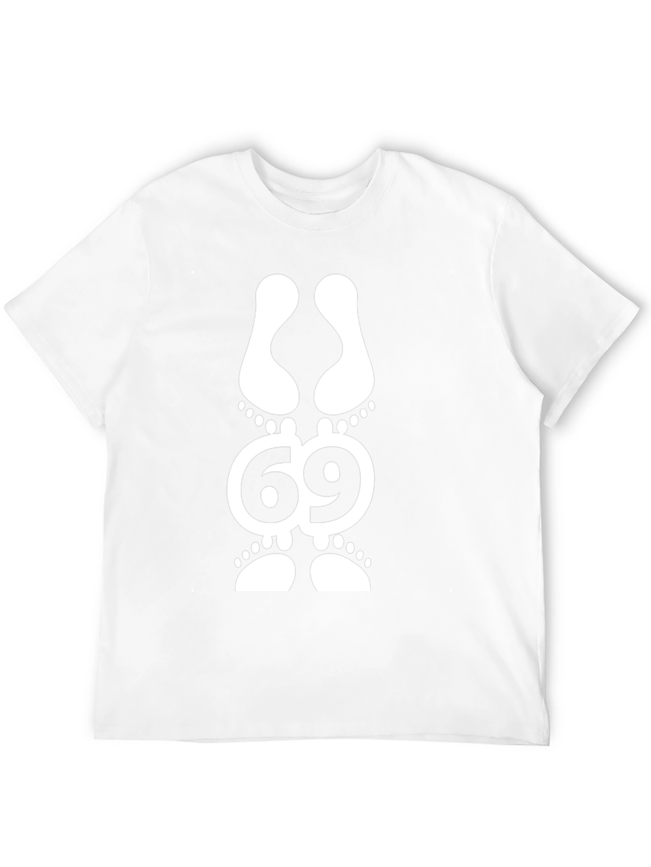 Funny 69 Footprint Graphic T-Shirt