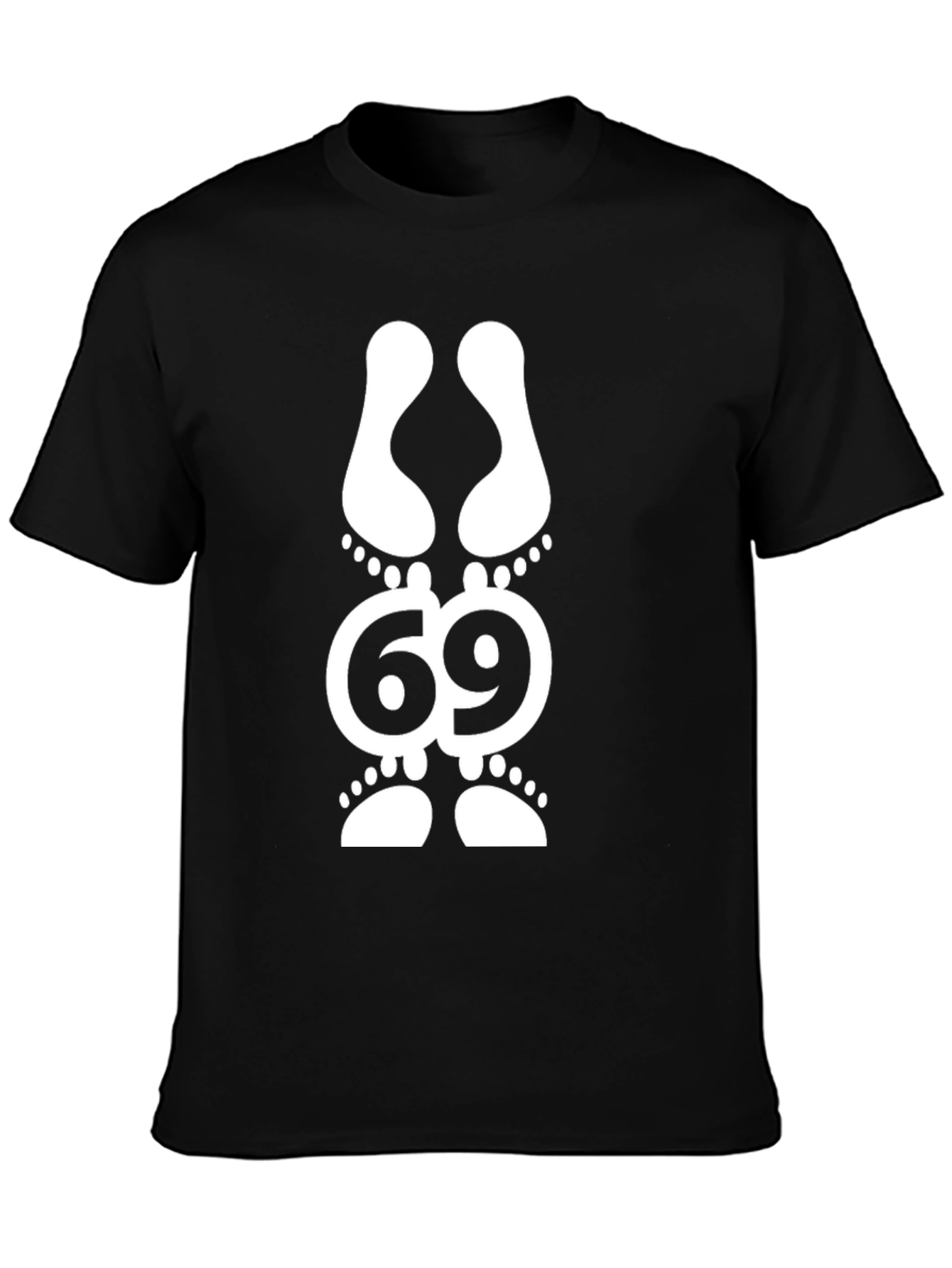 Funny 69 Footprint Graphic T-Shirt