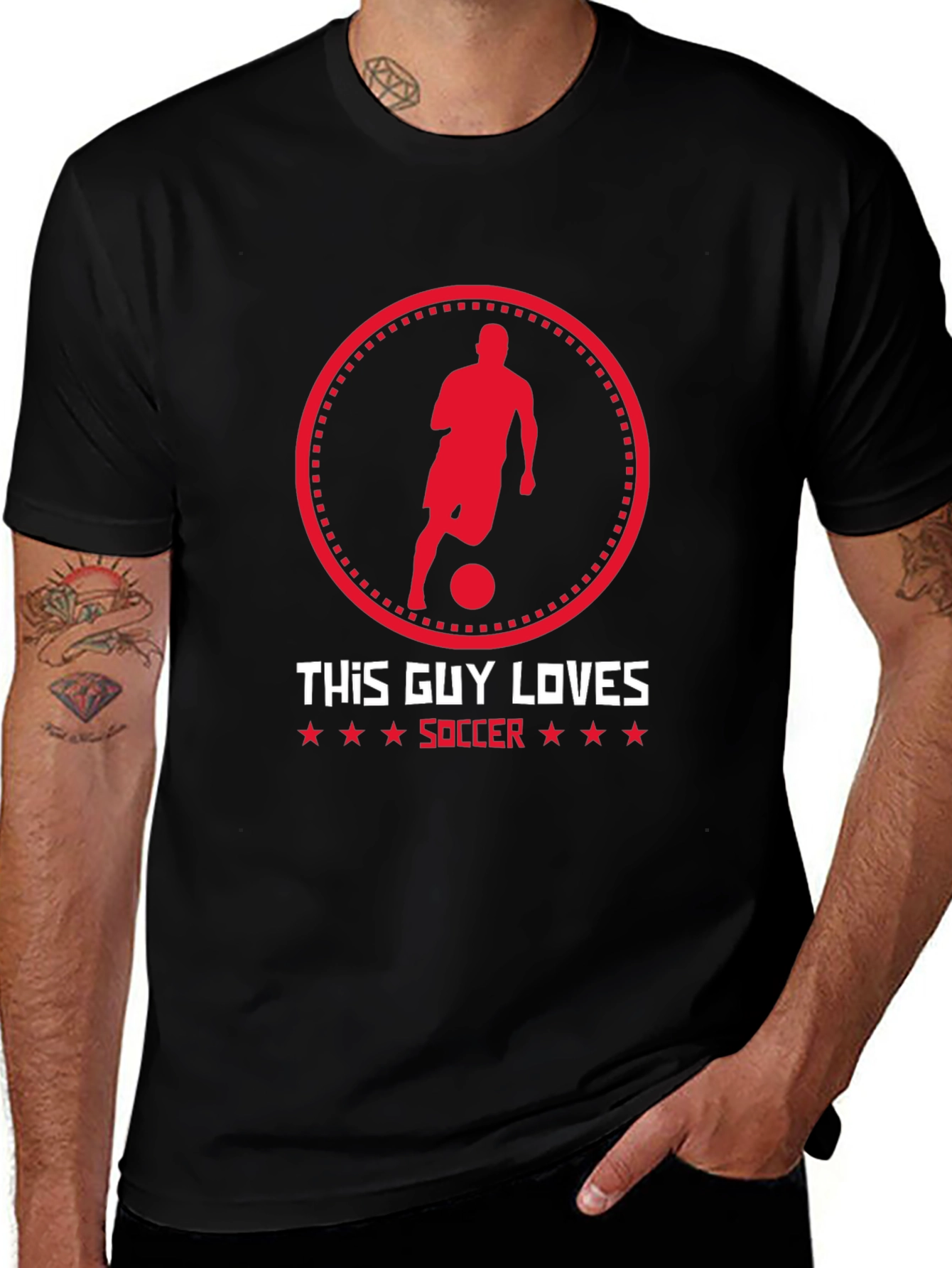 Soccer Lover Graphic T-Shirt - Black