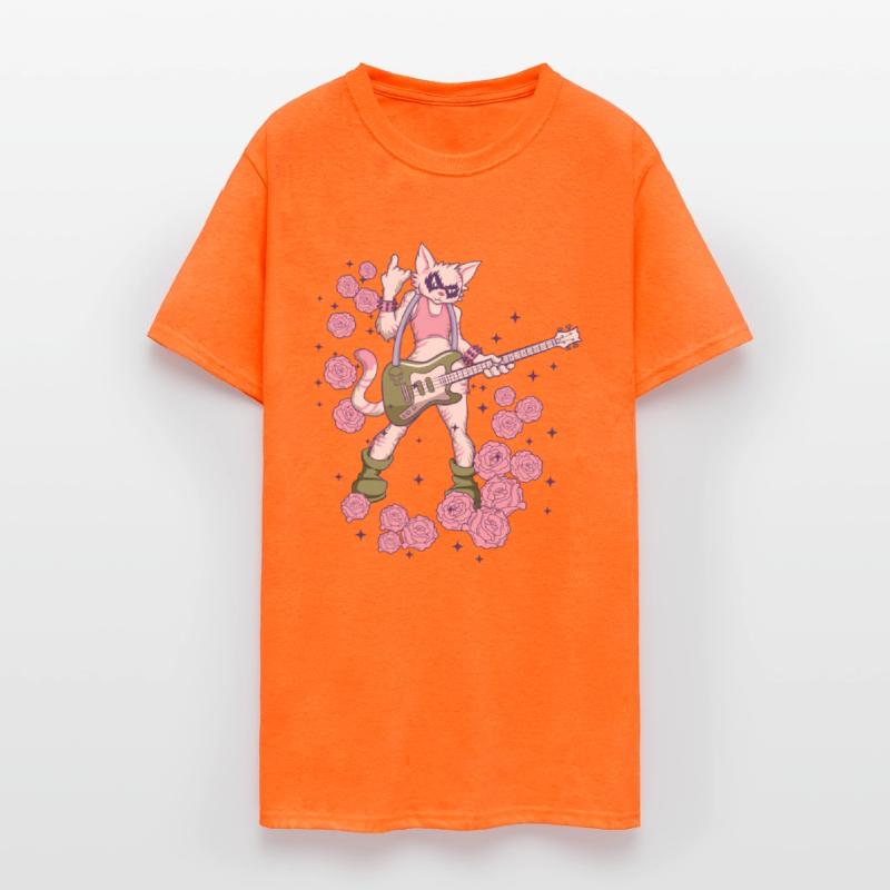 Musician Cat Plays Guitar Instruments Rock Metal